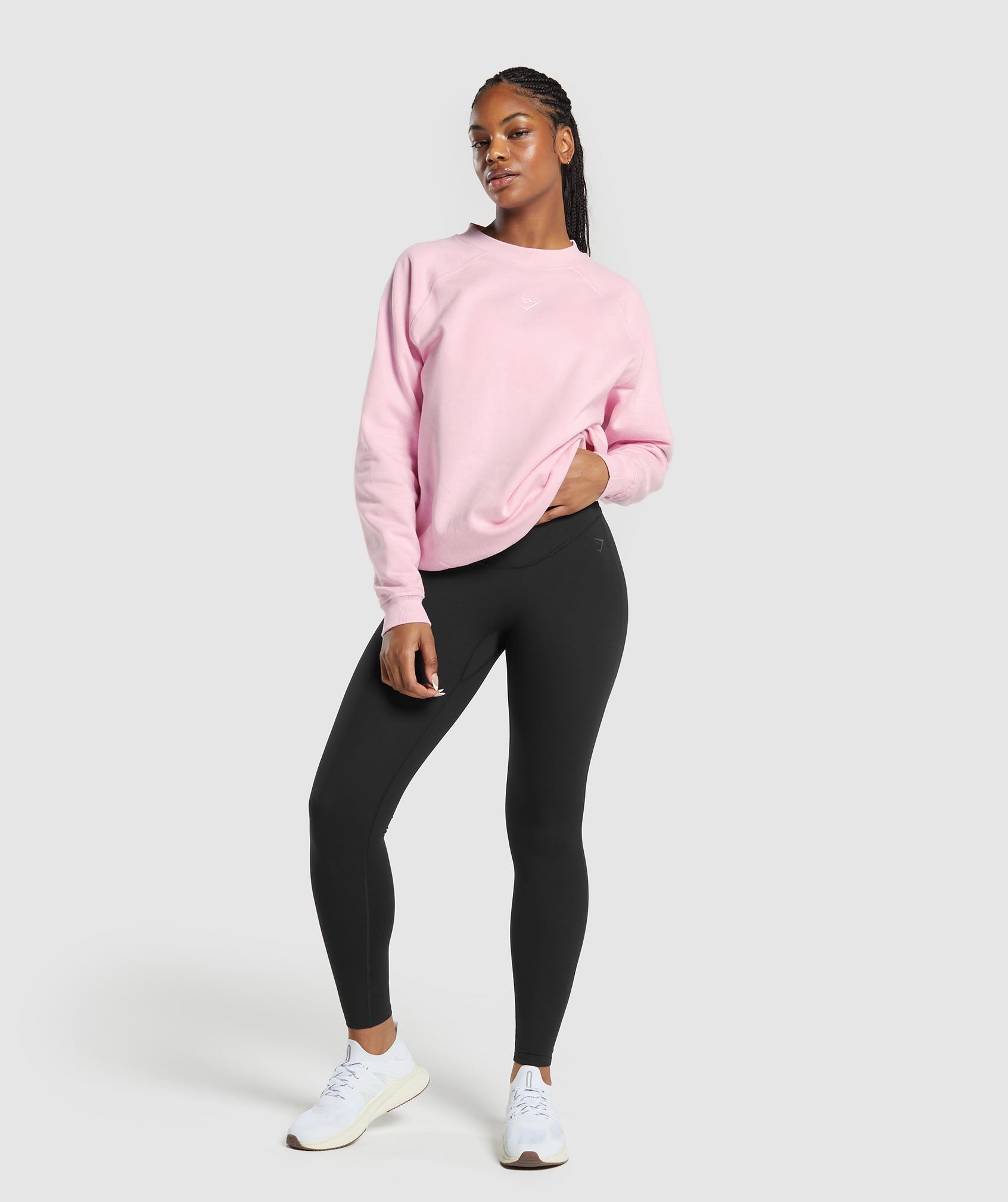 Training Oversized Fleece Sweatshirt in Dolly Pink - view 4