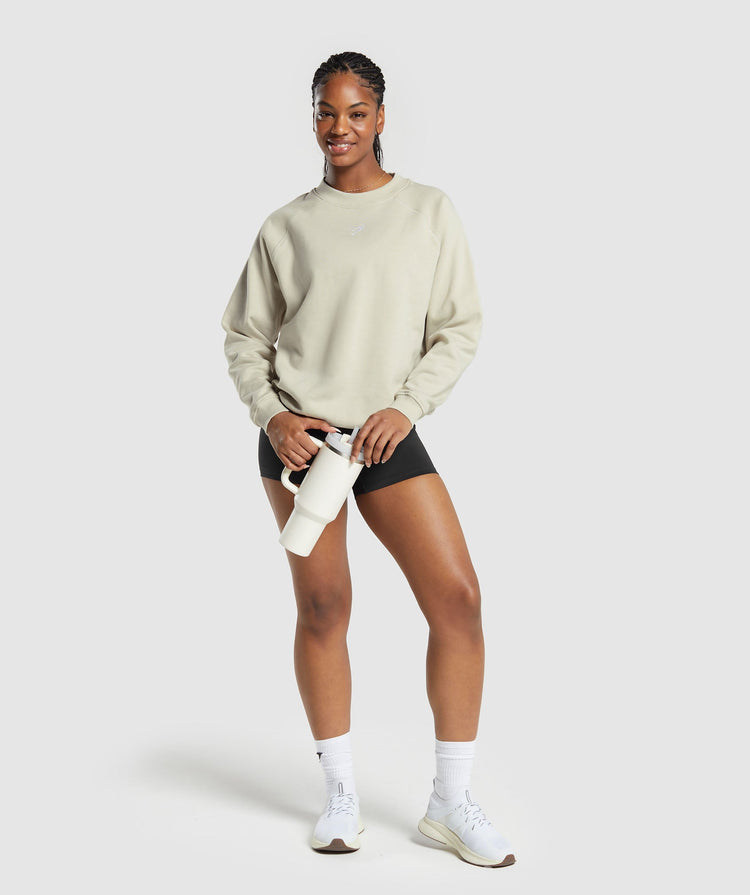 Gymshark Training Oversized Fleece Sweatshirt - Pebble Grey | Gymshark