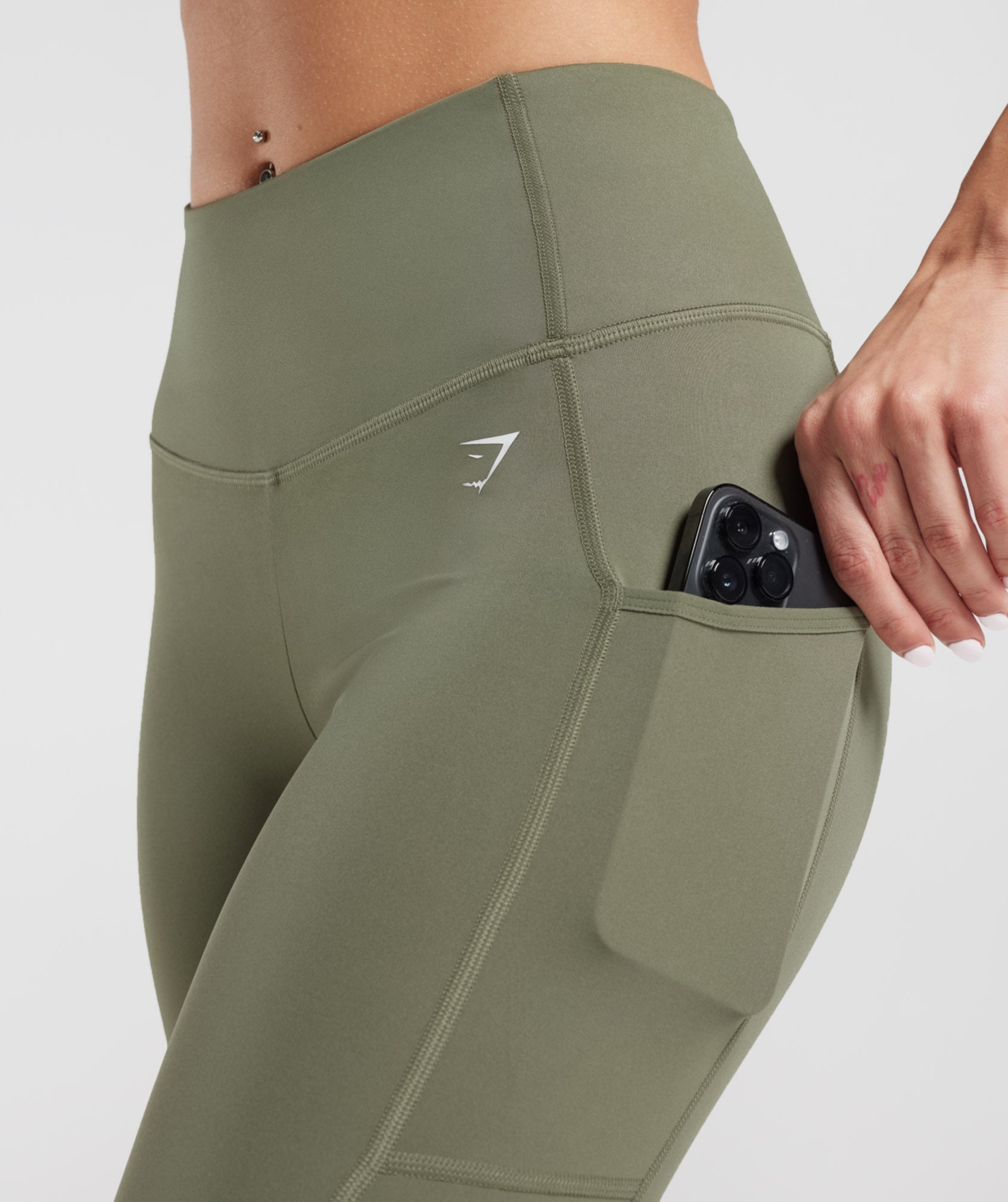 Olive Green Leggings With Pockets