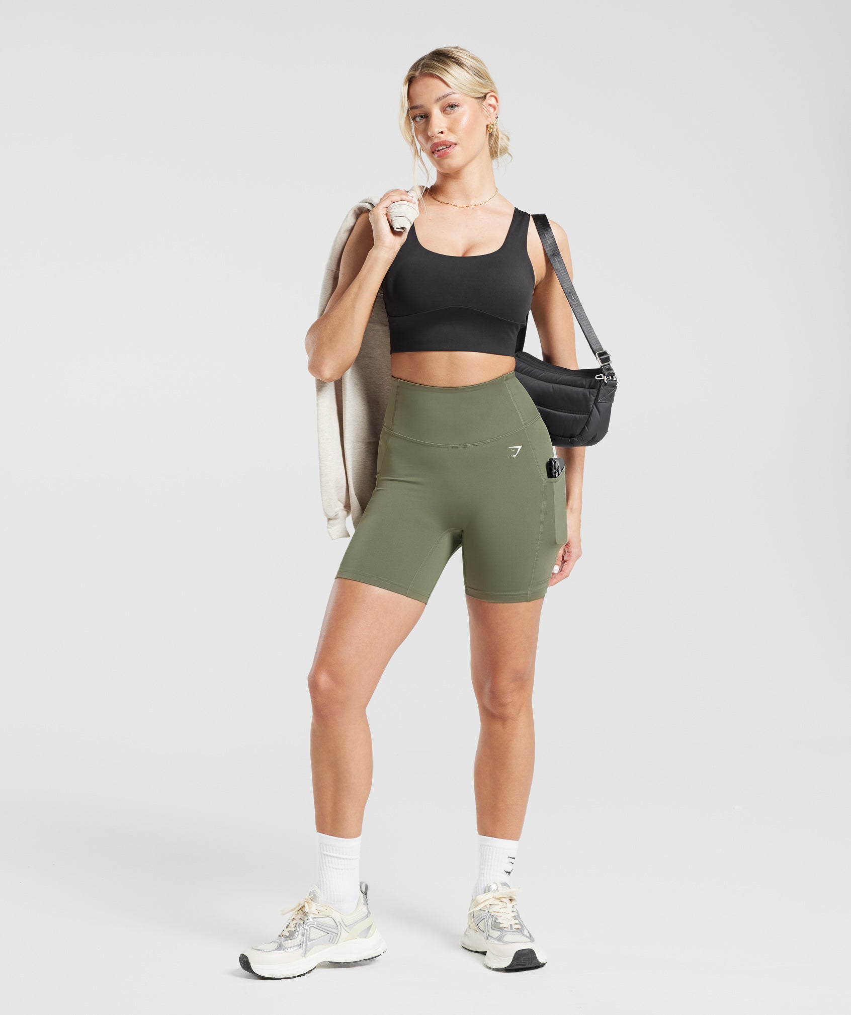 Pocket Shorts in Dusty Olive - view 6