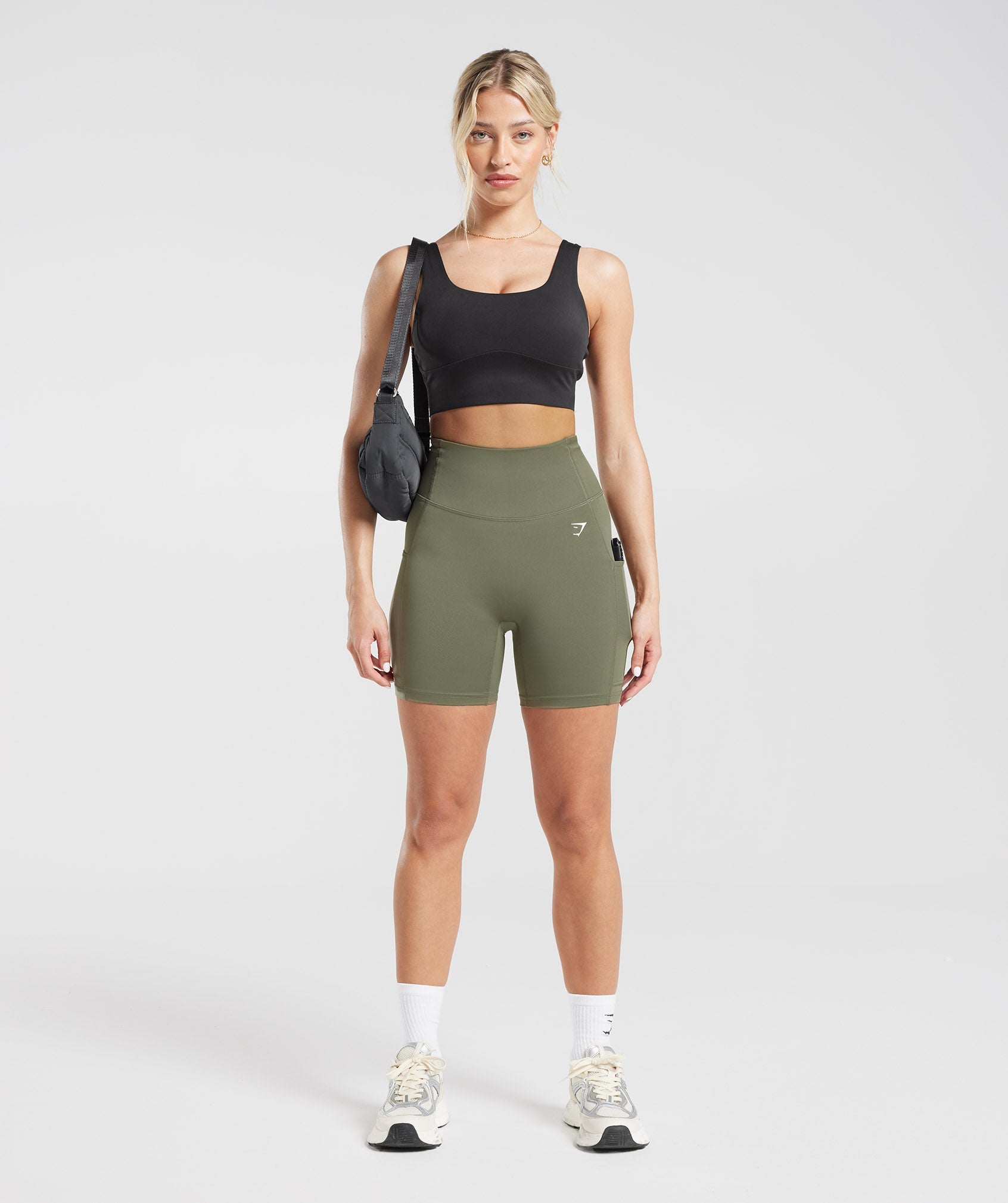 Pocket Shorts in Dusty Olive - view 4