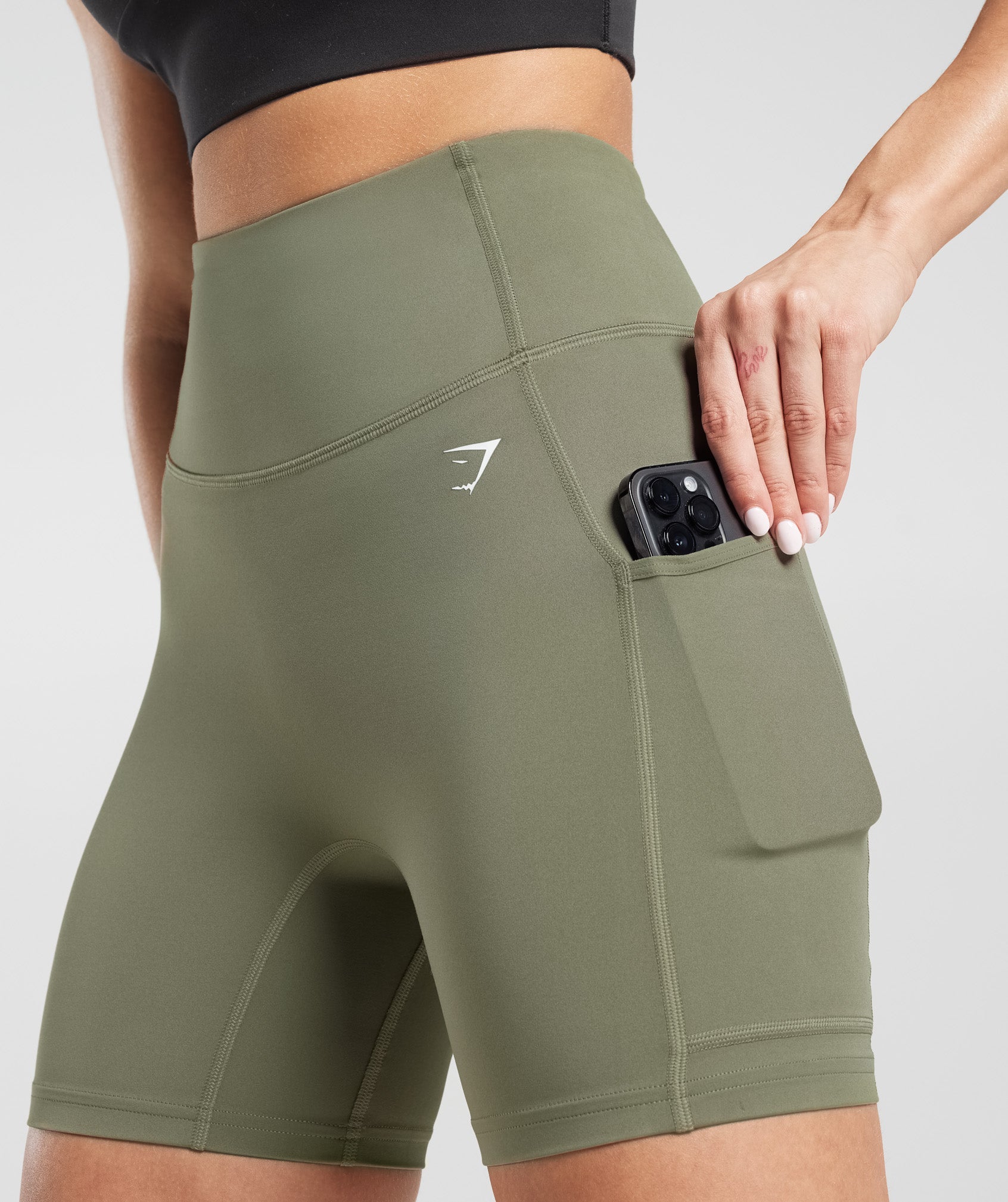Pocket Shorts in Dusty Olive - view 5