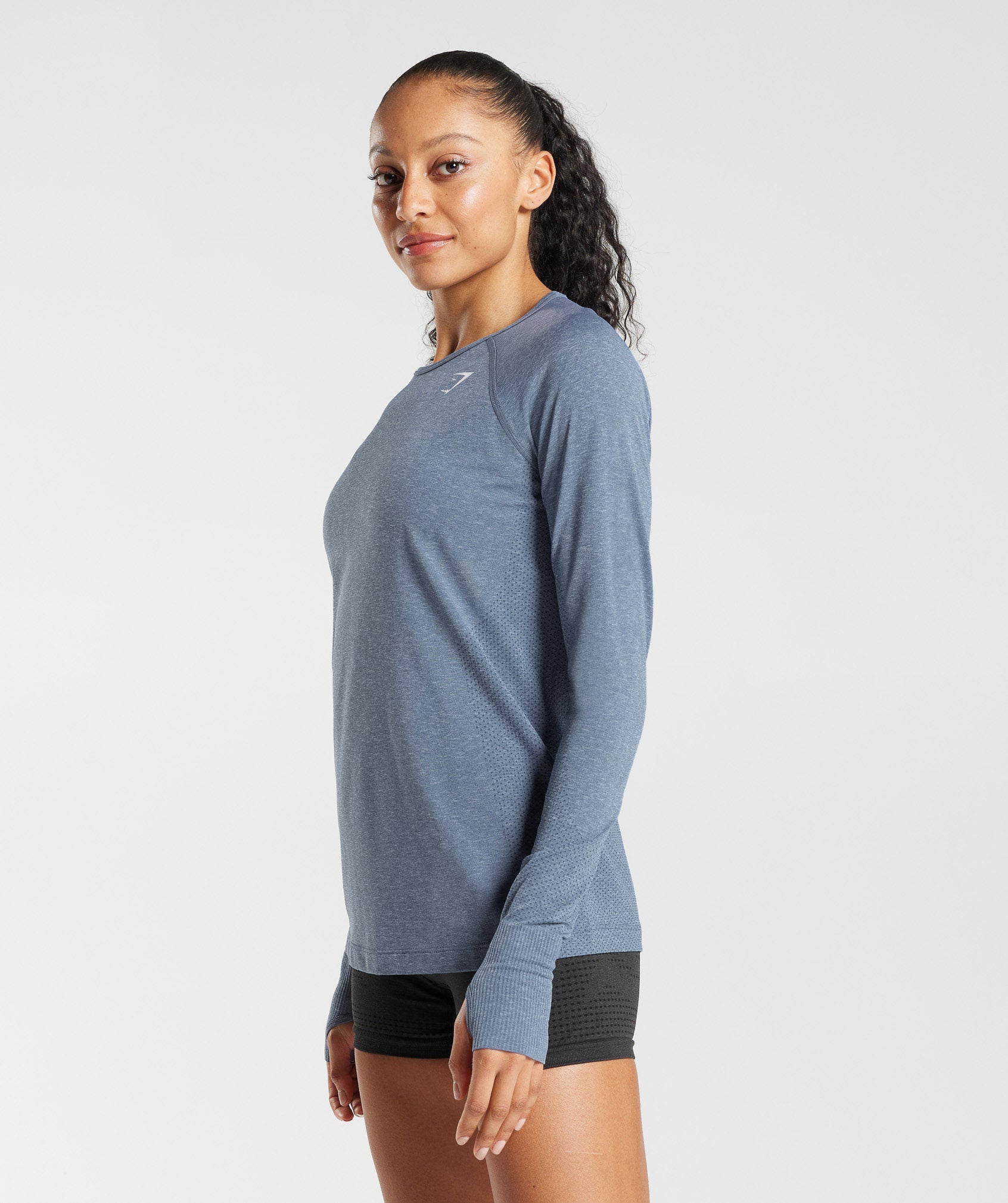 Gymshark Vital Seamless 2.0 Crop Top - Evening Blue Marl