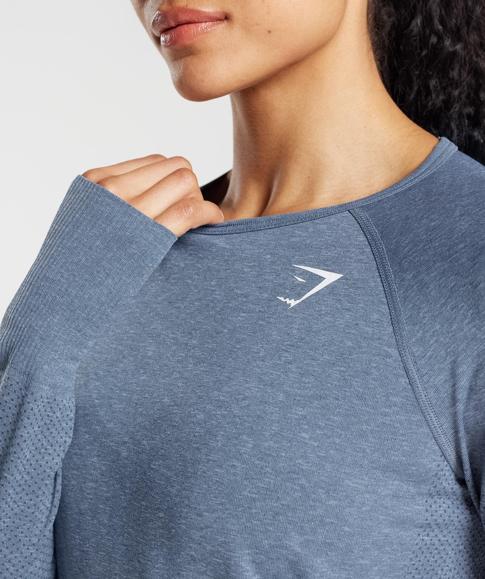 Vital Seamless 2.0 Light Long Sleeve Top in Evening Blue Marl - view 5