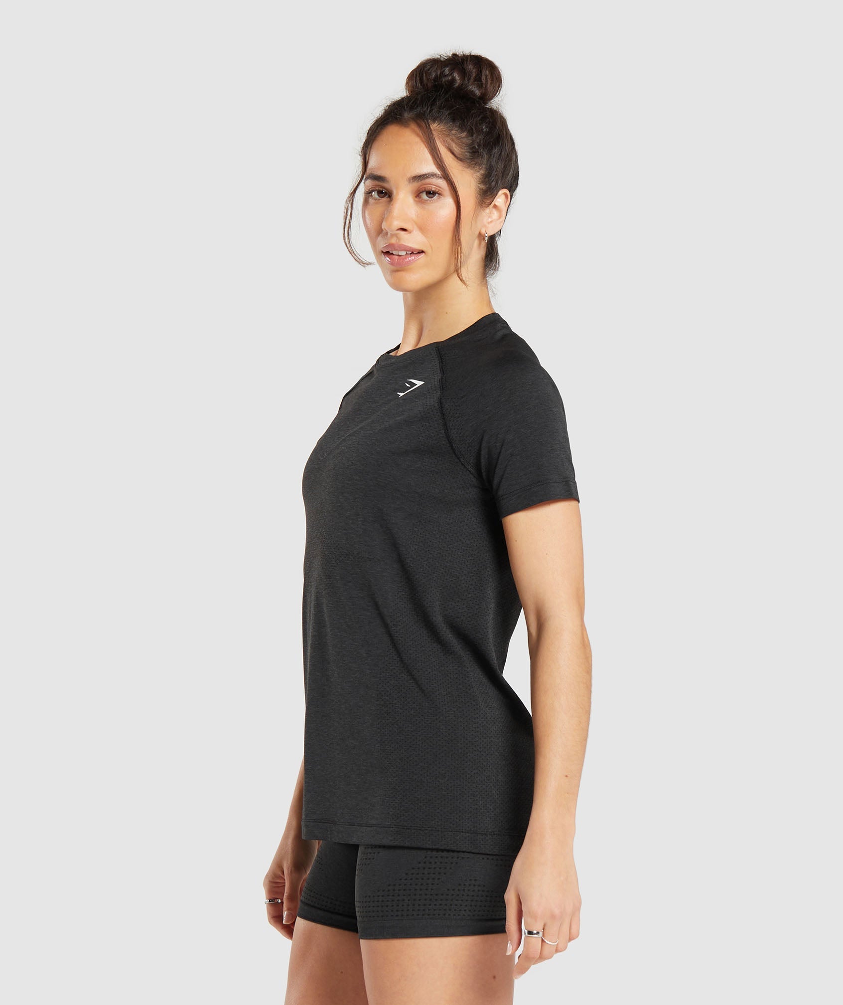 Vital Seamless 2.0 Light T-Shirt in Black Marl - view 3