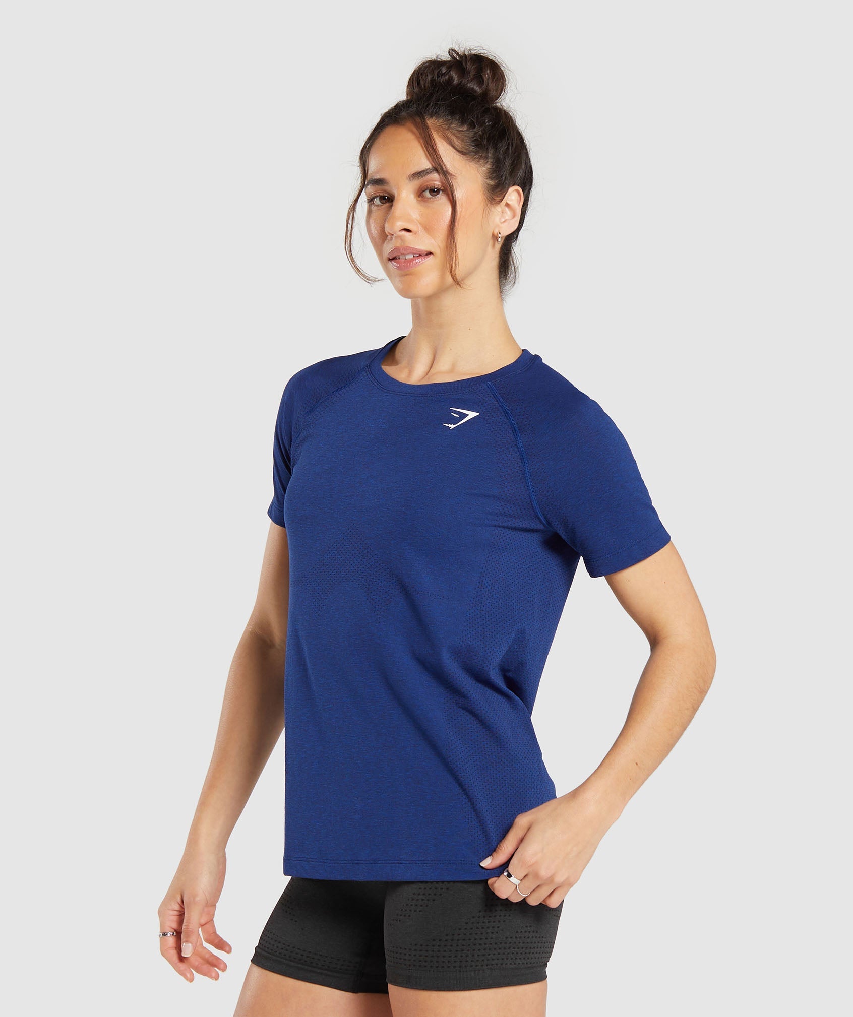 Vital Seamless 2.0 Light T-Shirt in Stellar Blue Marl - view 3