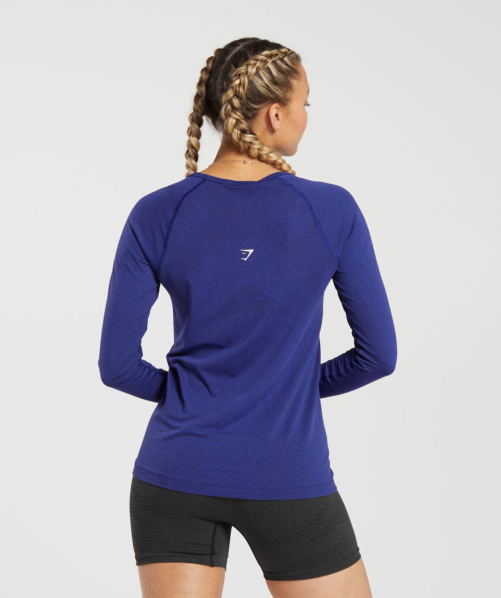 Gymshark Sweat Seamless Long Sleeve Zip Crop Top - Black