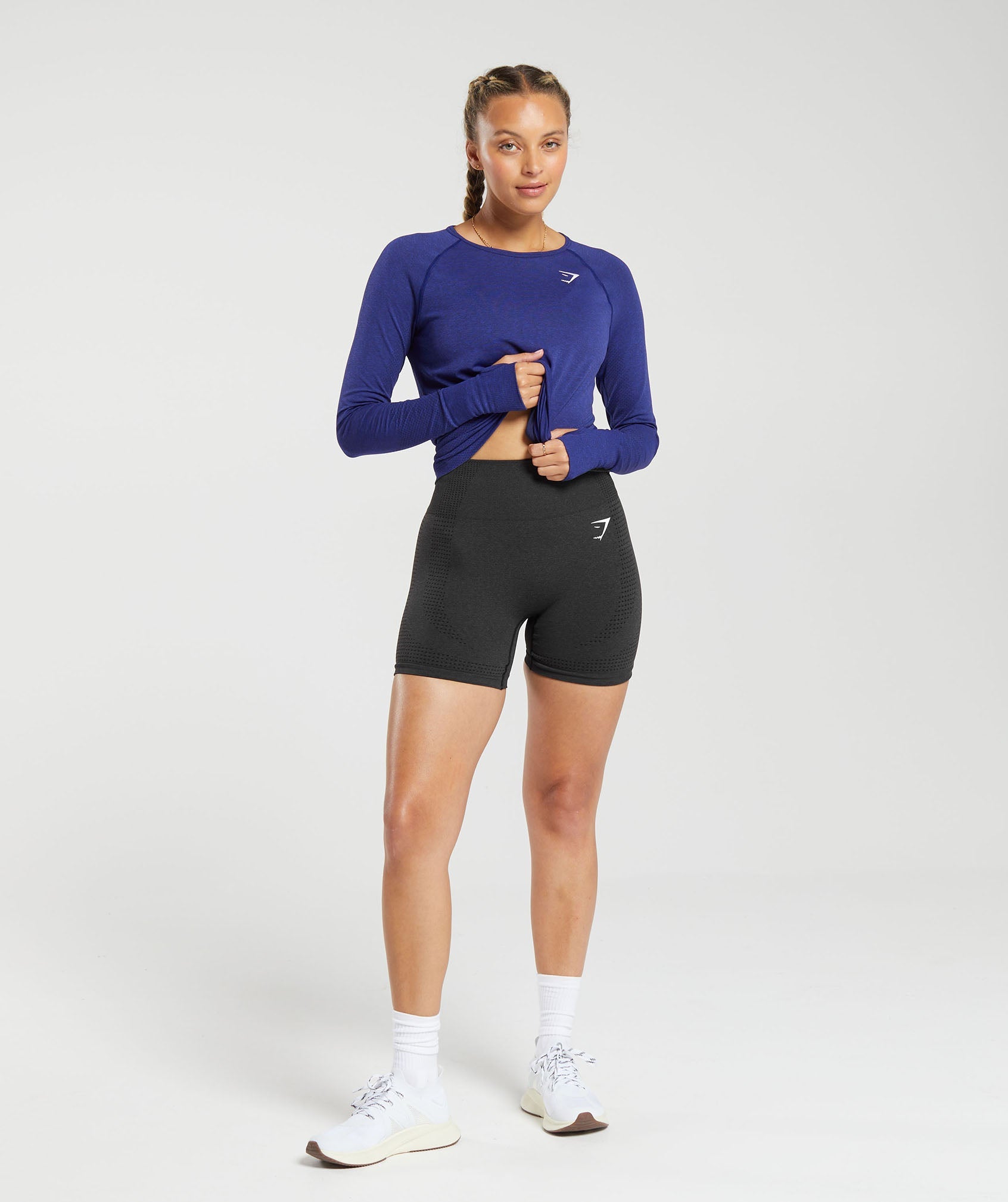 Vital Seamless 2.0 Light Long Sleeve Top in GS Cobalt Purple Marl - view 4