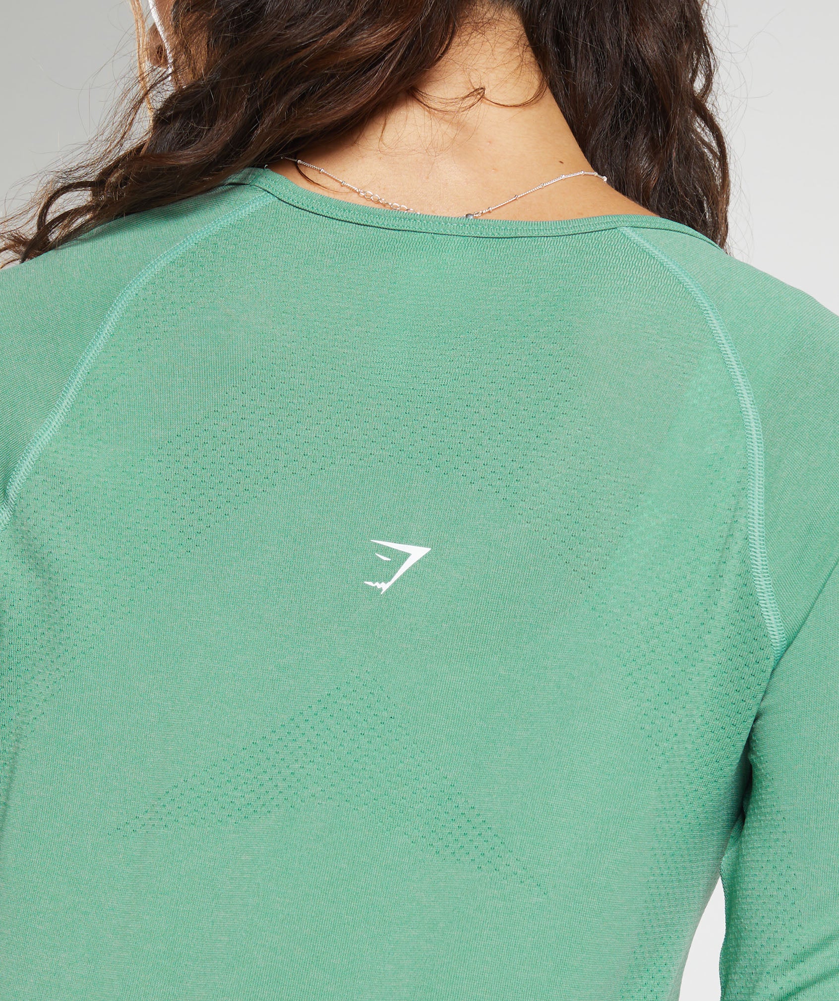 Vital Seamless 2.0 Light Long Sleeve Top in Lagoon Green/ Marl - view 6