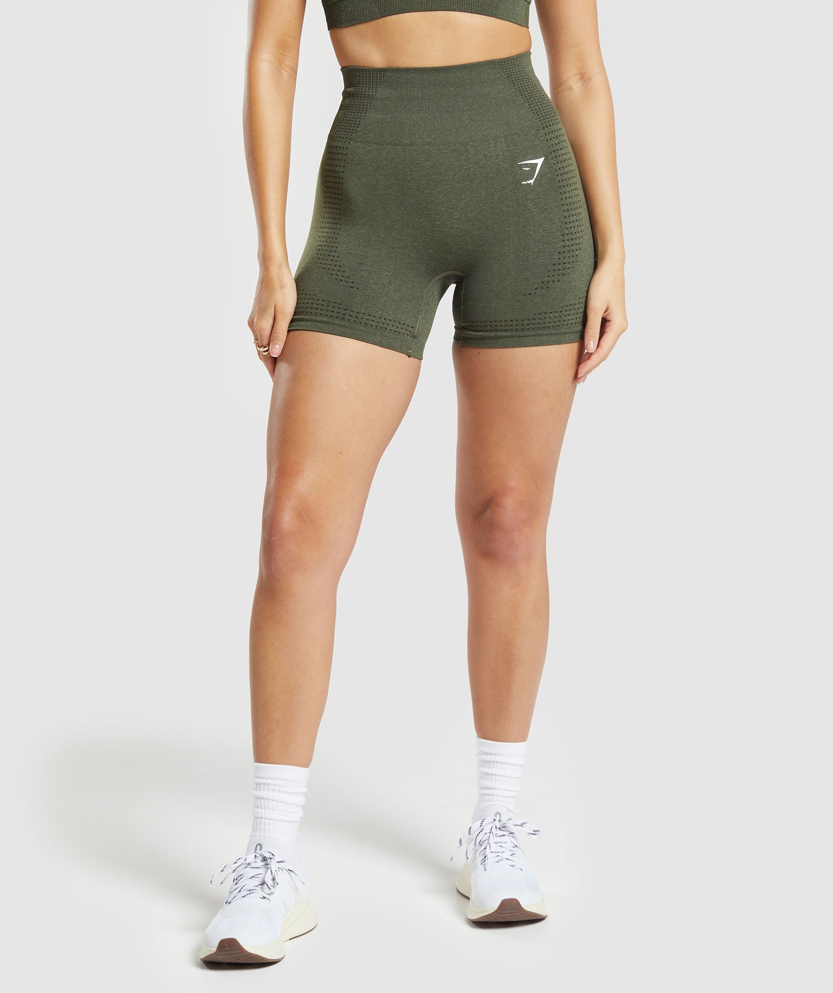 Vital Seamless 2.0 Shorts in Base Green Marl