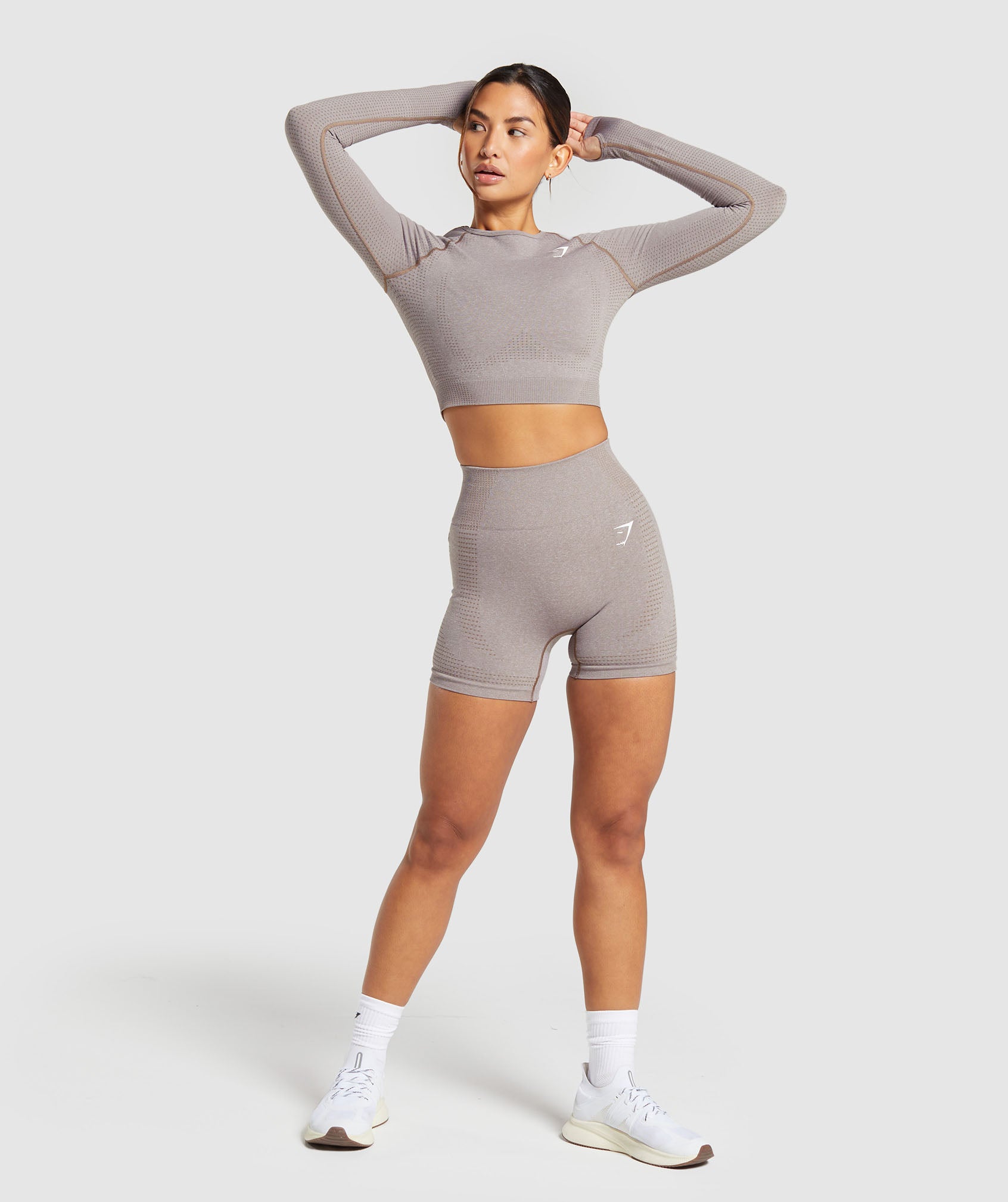 Vital Seamless 2.0 Shorts in Warm Taupe Marl - view 4