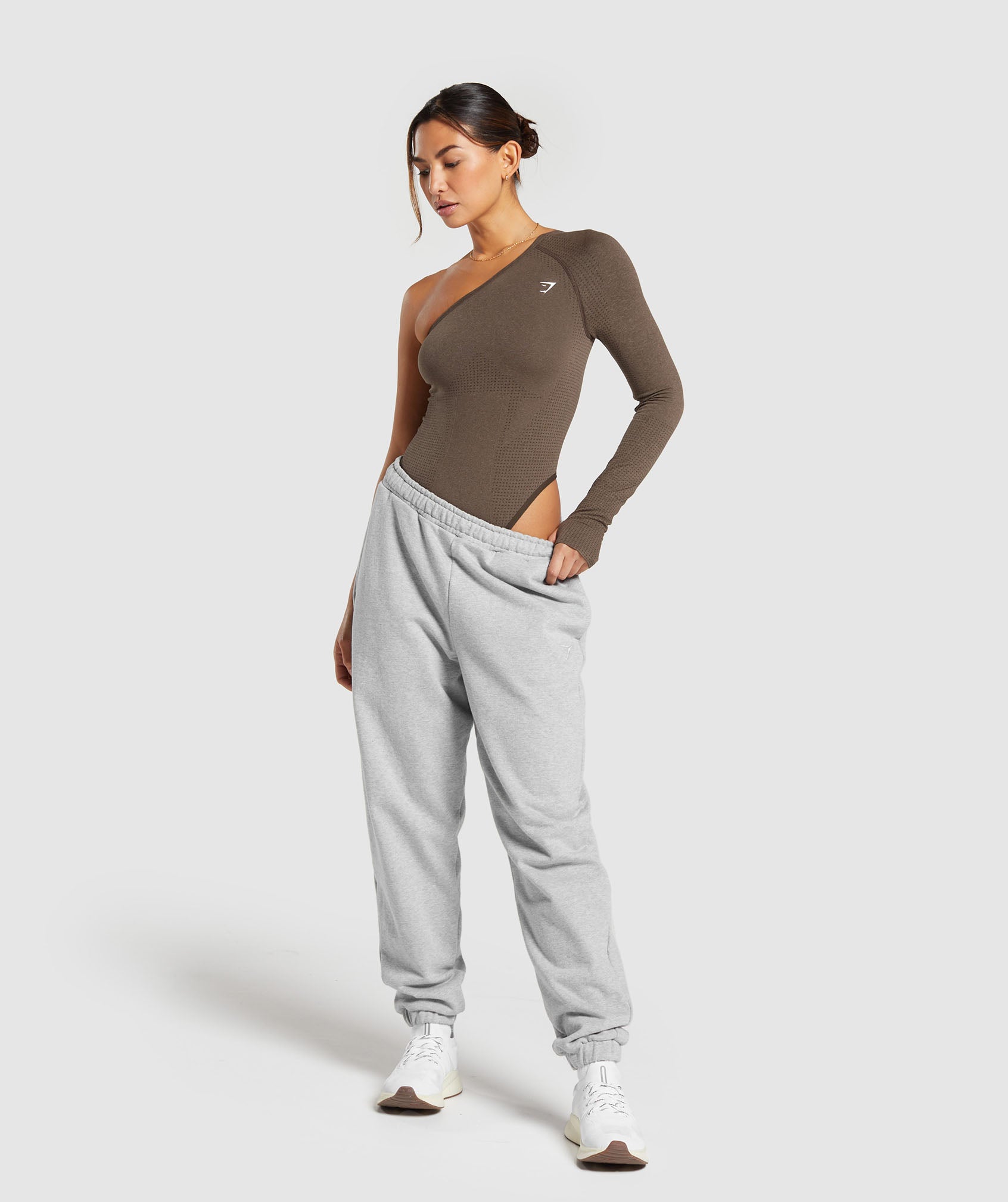 Vital Seamless Bodysuit in Penny Brown Marl - view 4