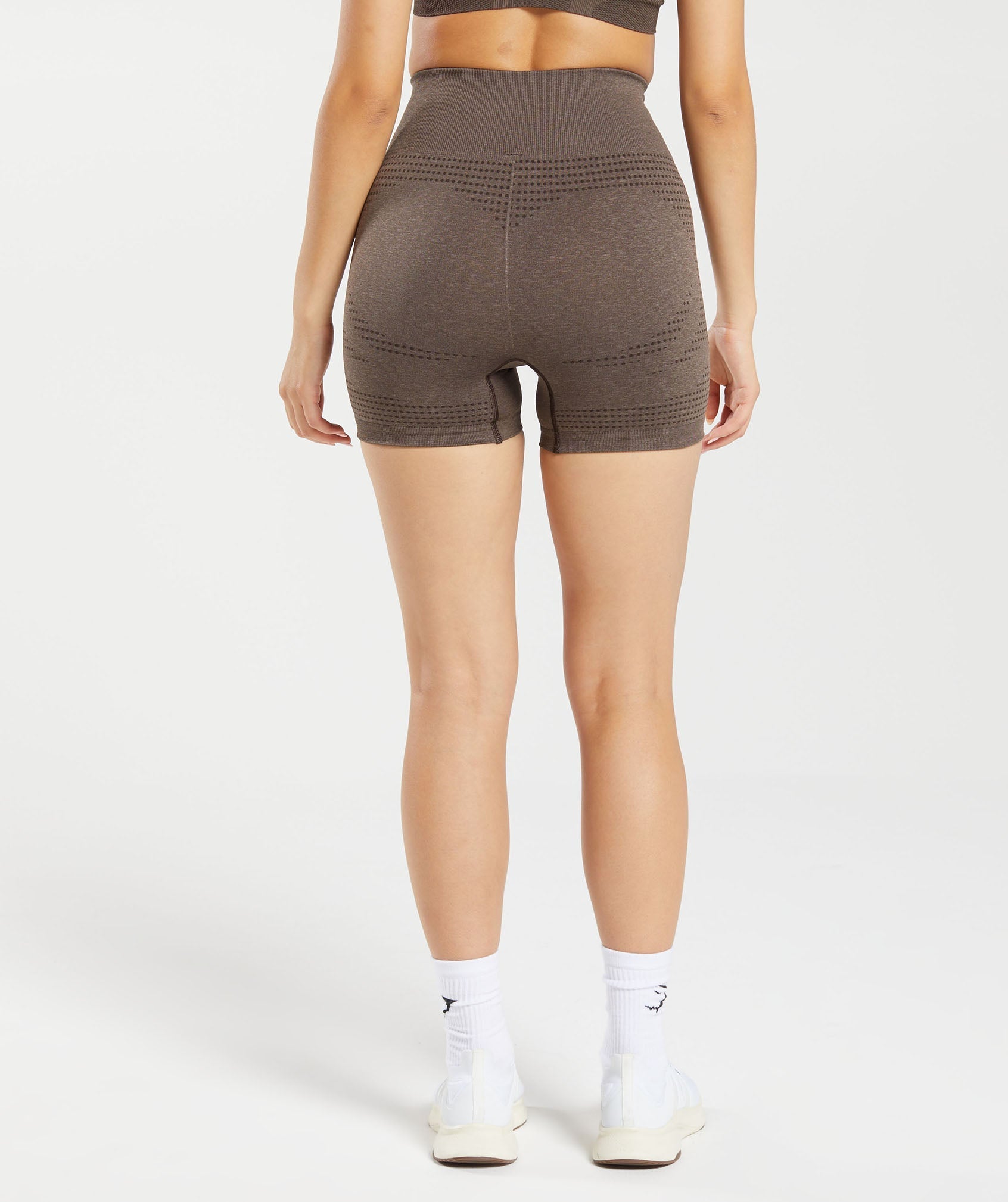 Gymshark Ribbed Cotton Seamless Shorts - Soft Brown