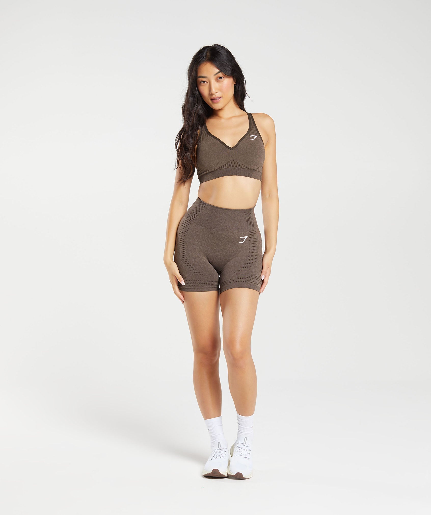 Vital Seamless 2.0 Shorts in Brown Marl - view 4