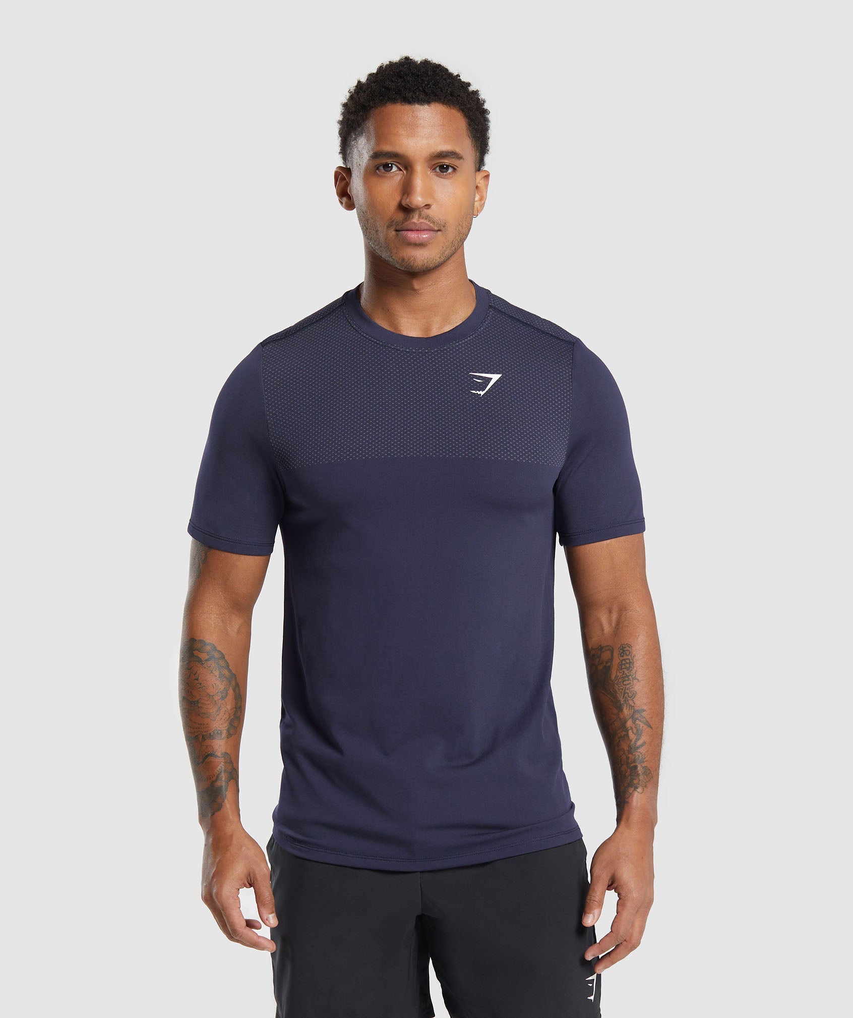 Vital Seamless T-Shirt en Navy/Light Grey