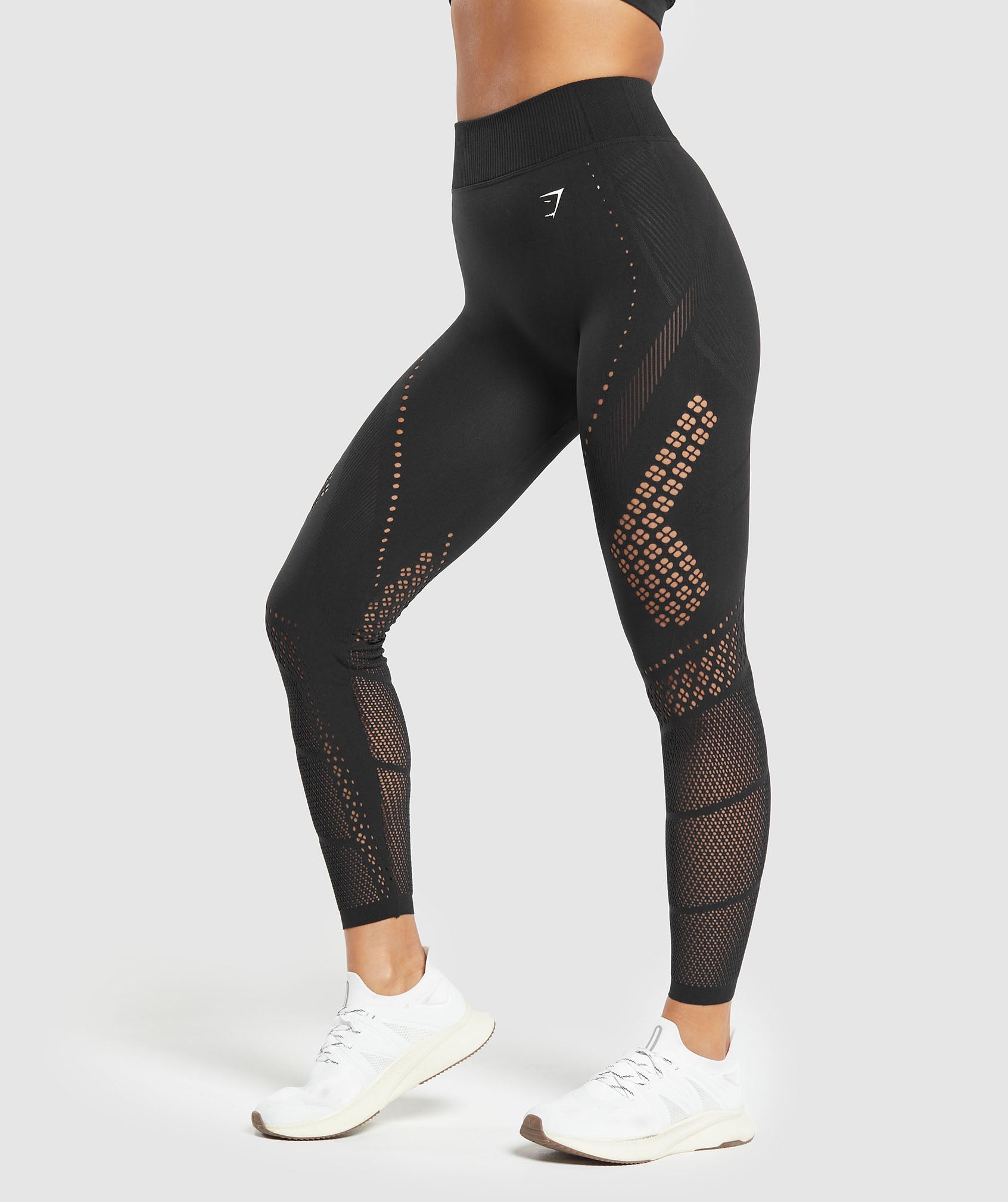 Warp Knit Gradient Tights in Black - view 3