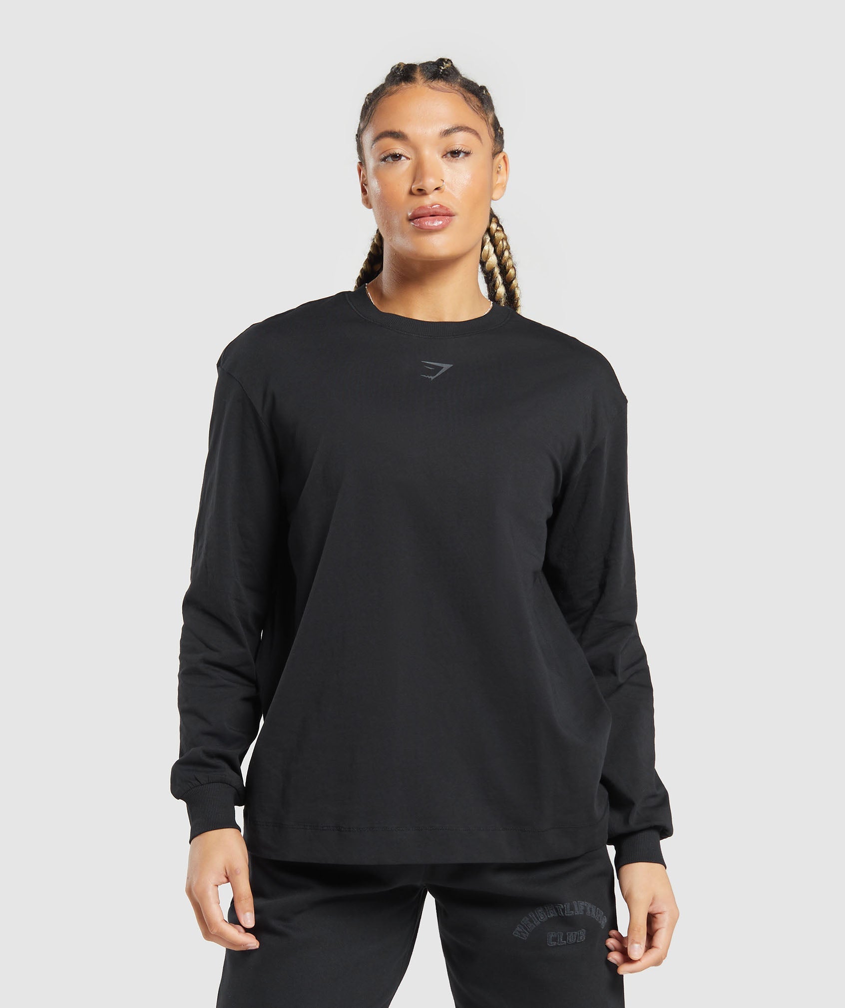 Gymshark Legacy Washed Long Sleeve Top - Black/Acid Wash