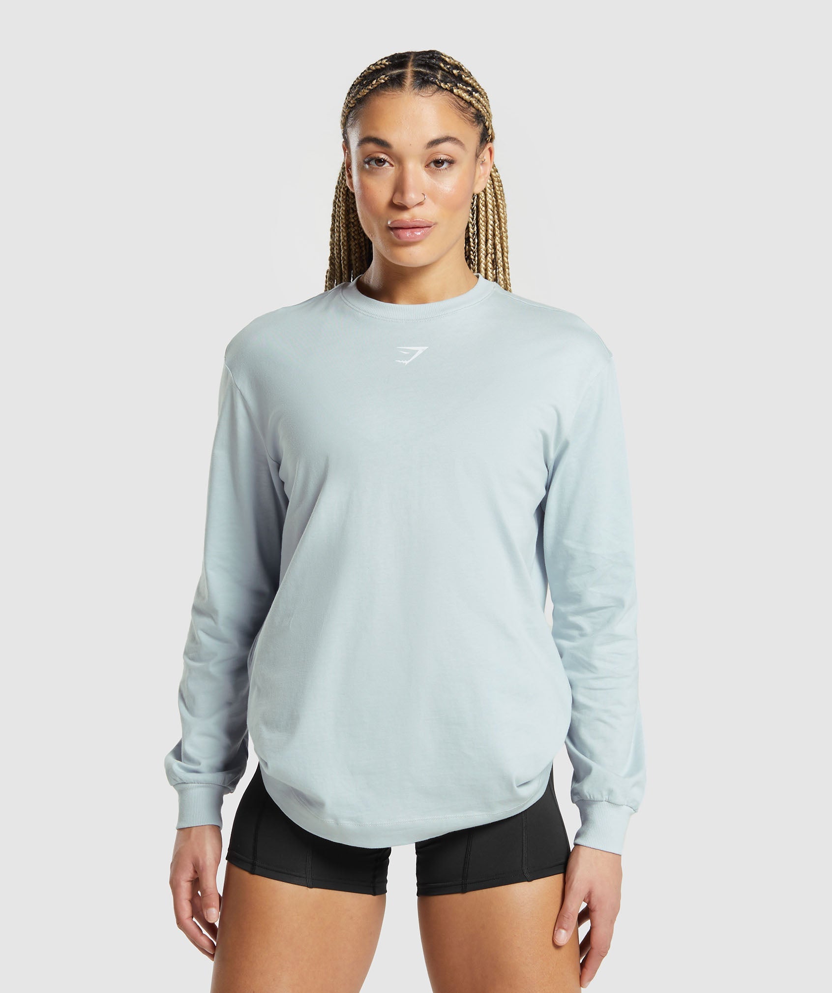 Gymshark Training Oversized Cotton Long Sleeve Top - Unit Green