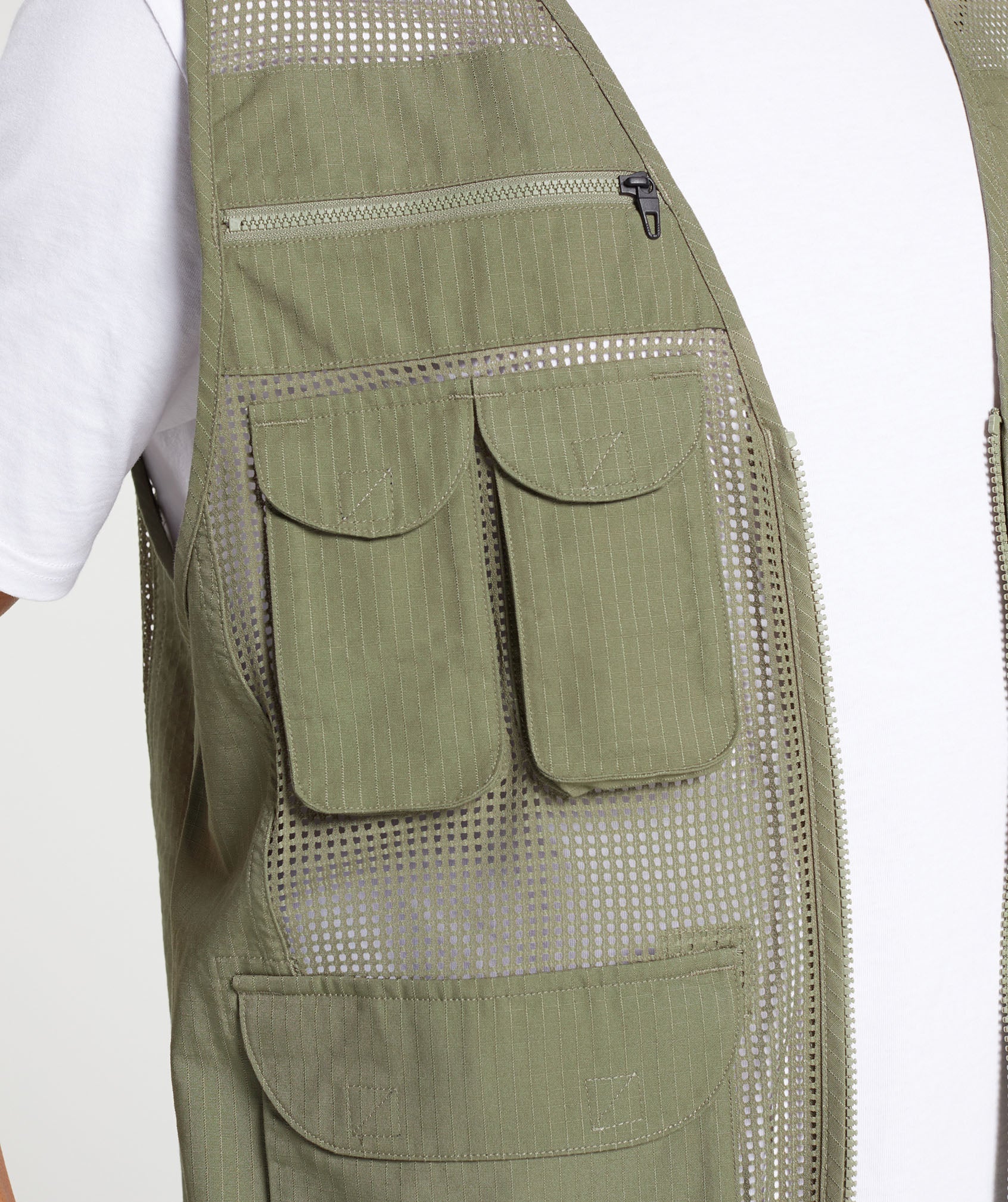 Woven Vest in Utility Green - view 6
