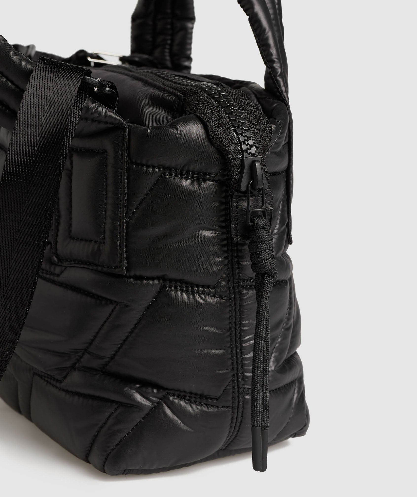 Quilted Mini Tote in Black - view 3
