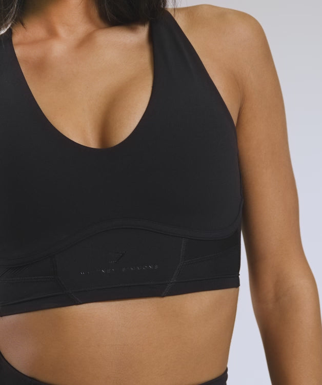 Gymshark X Whitney Simmons Sports Bra Black Small Keyhole Crop Top Nylon  for sale online