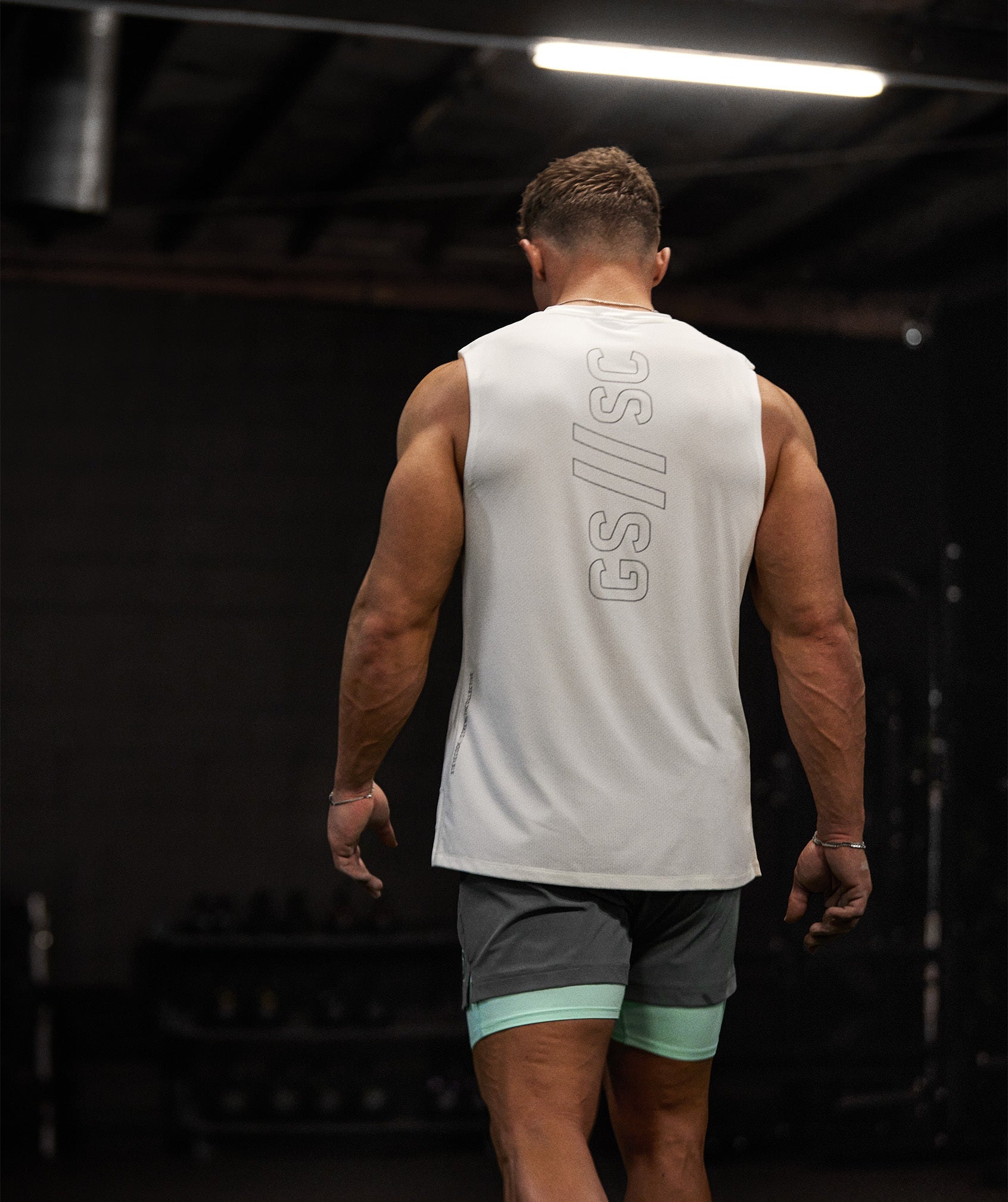 Gymshark//Steve Cook Tank in Off White - view 4