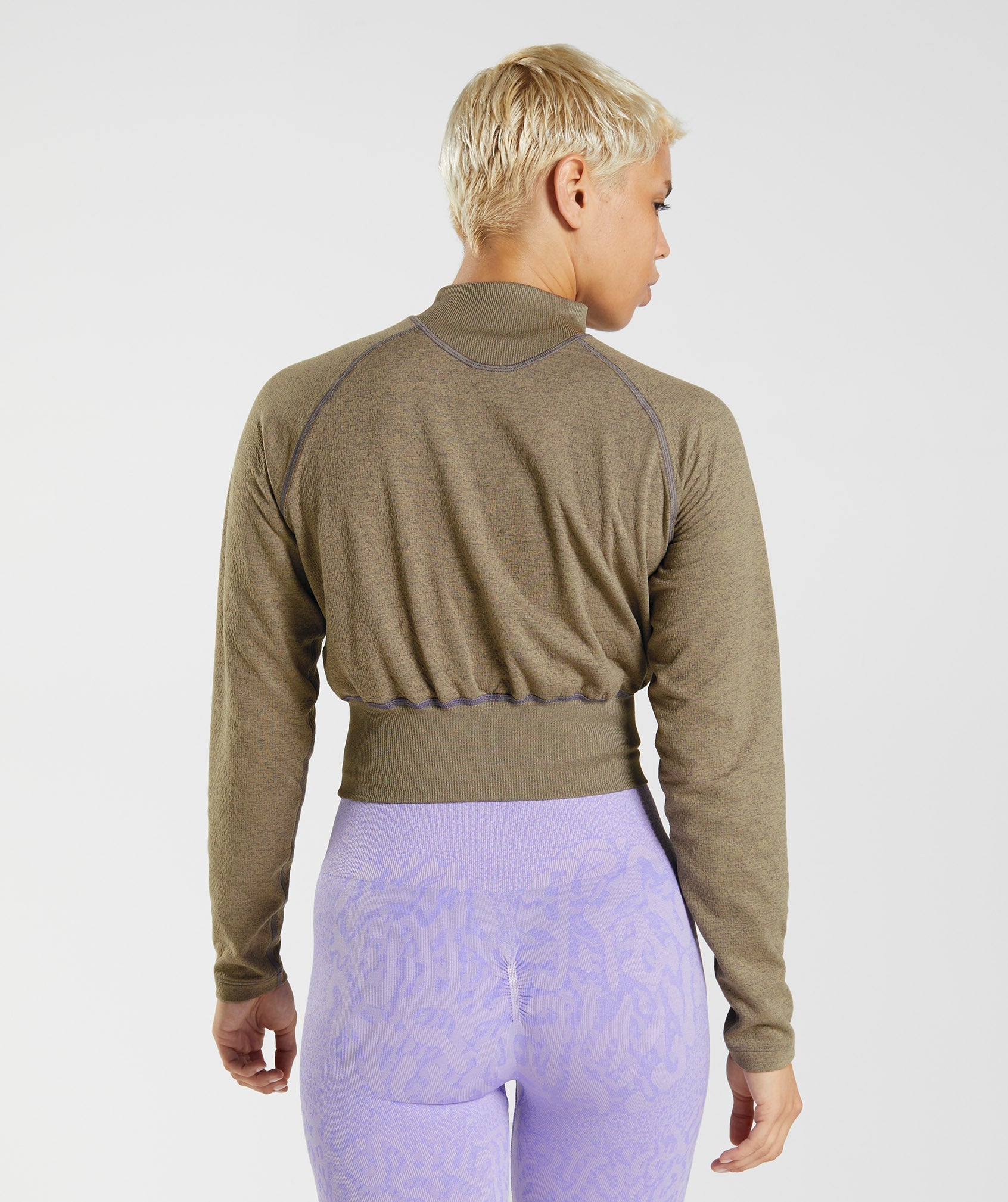 315 Long Sleeve Warmup Top in Cement Brown/Mercury Purple Marl - view 2