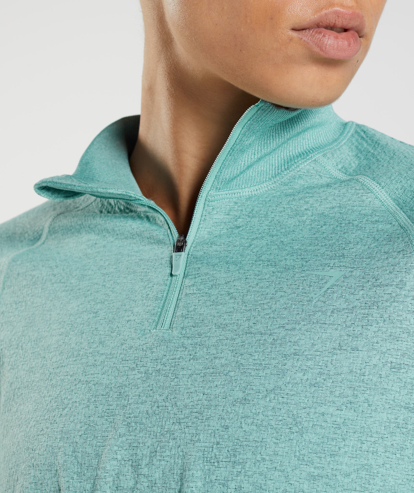 315 Long Sleeve Warmup Top in Pearl Blue/Winter Teal Marl