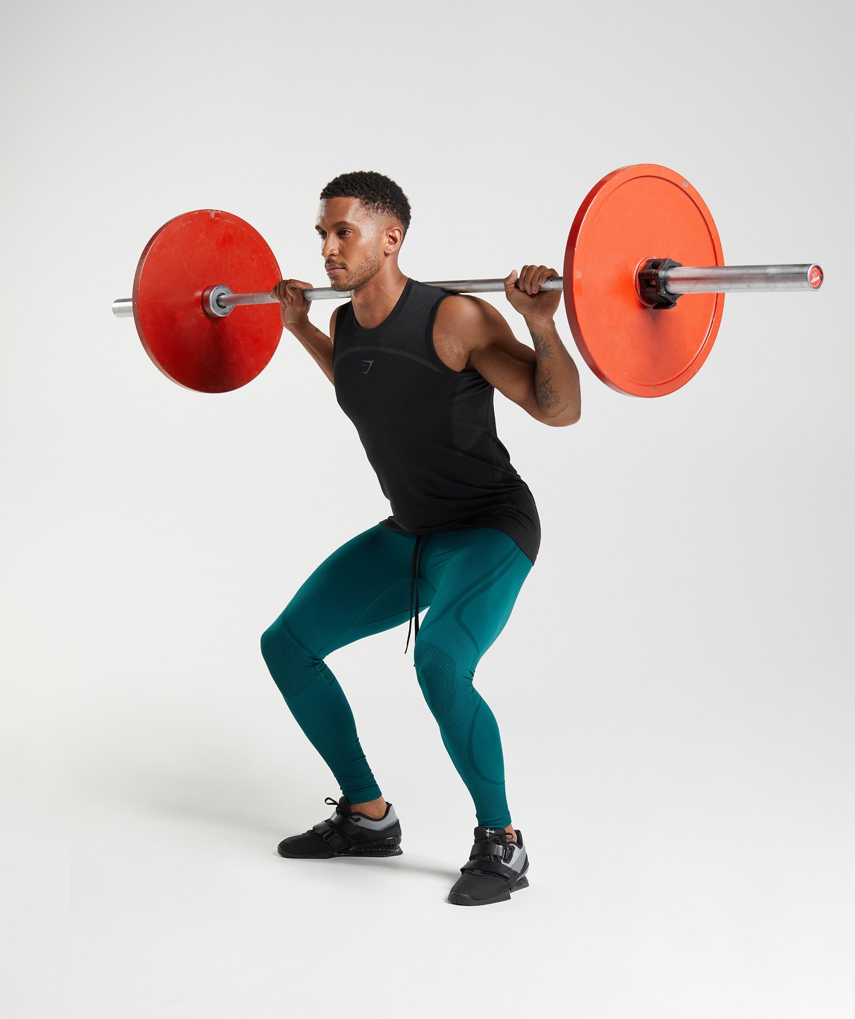 315 Seamless Tights in Winter Teal/Black - view 4