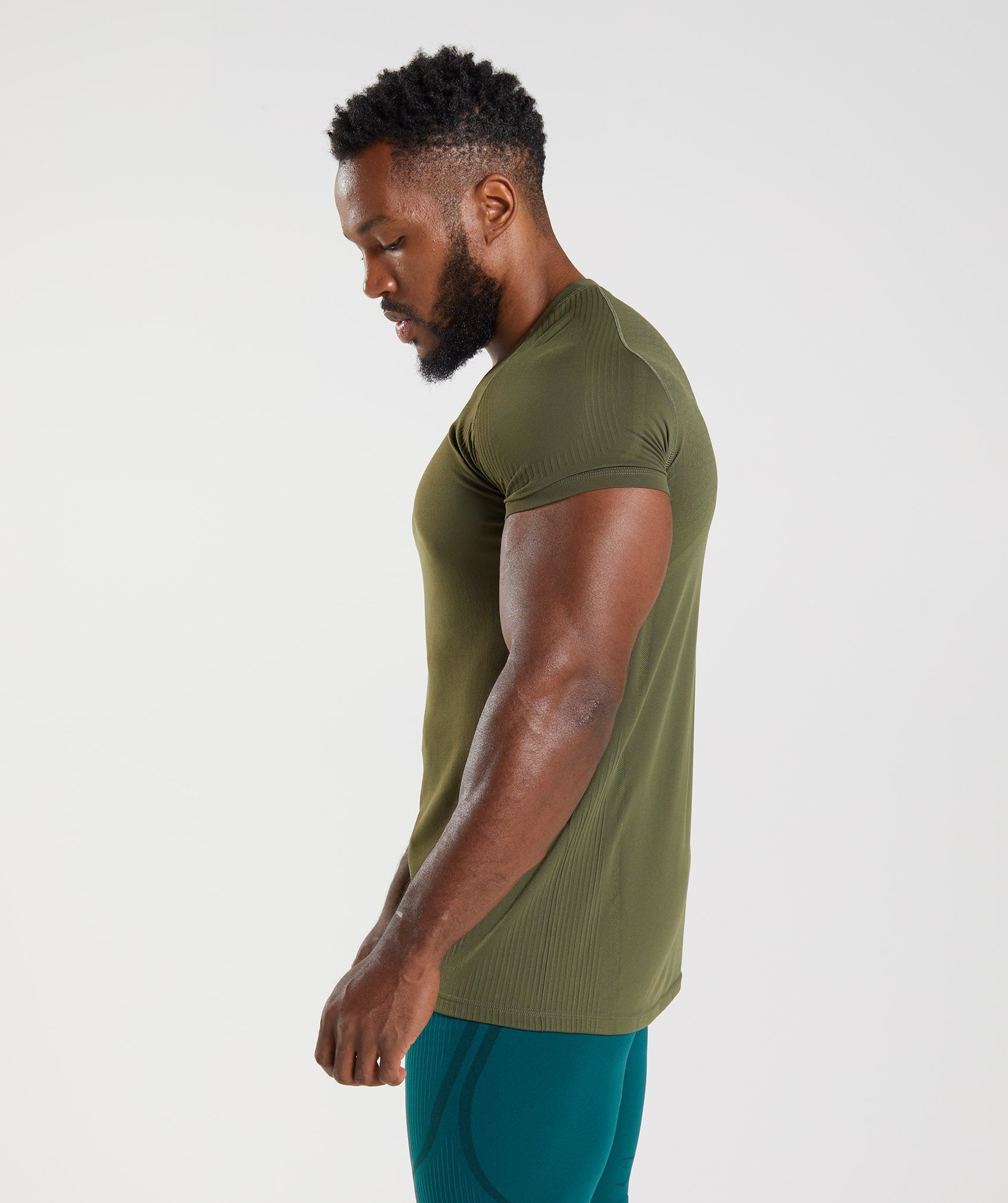 Gymshark T-Shirt Homme, Vert Olive, Taille XXL