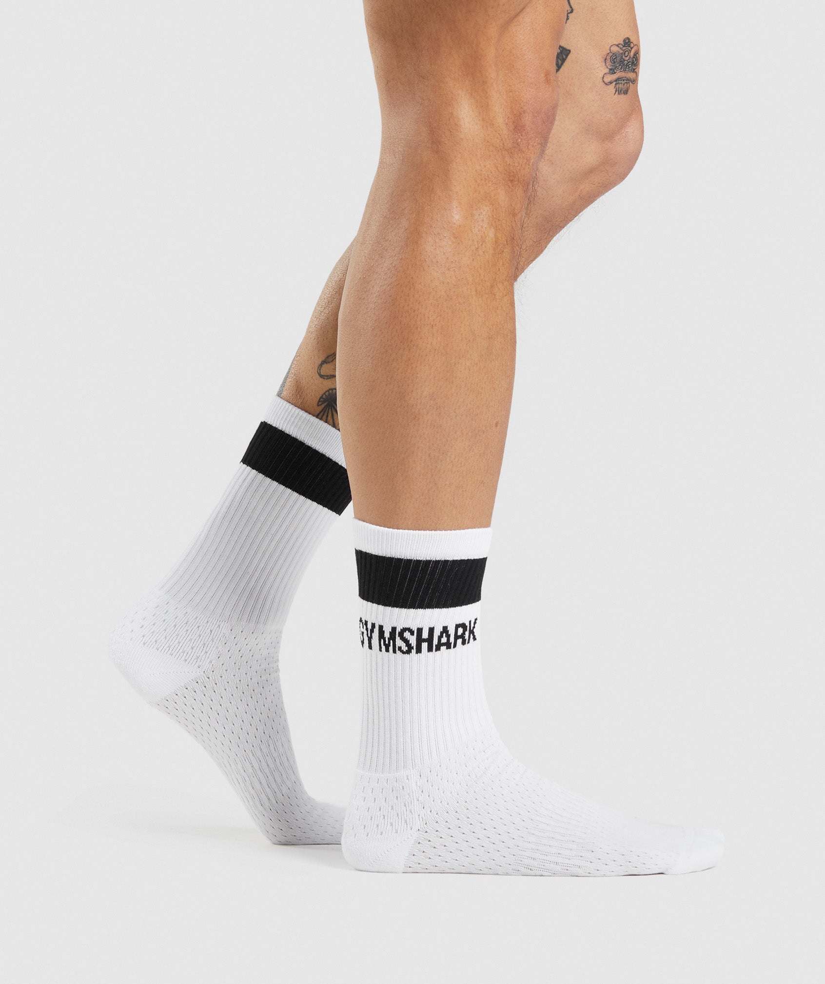 Premium Logo Crew Socks in White - view 4