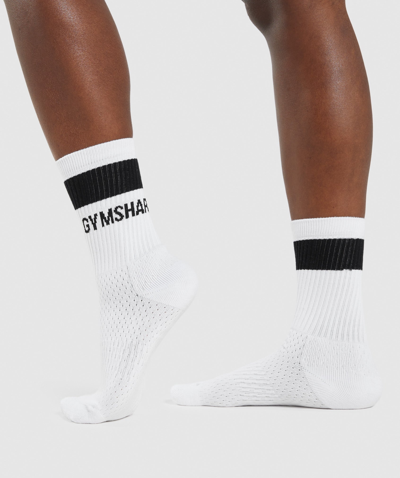 Gymshark Premium Logo Crew Socks - White | Gymshark