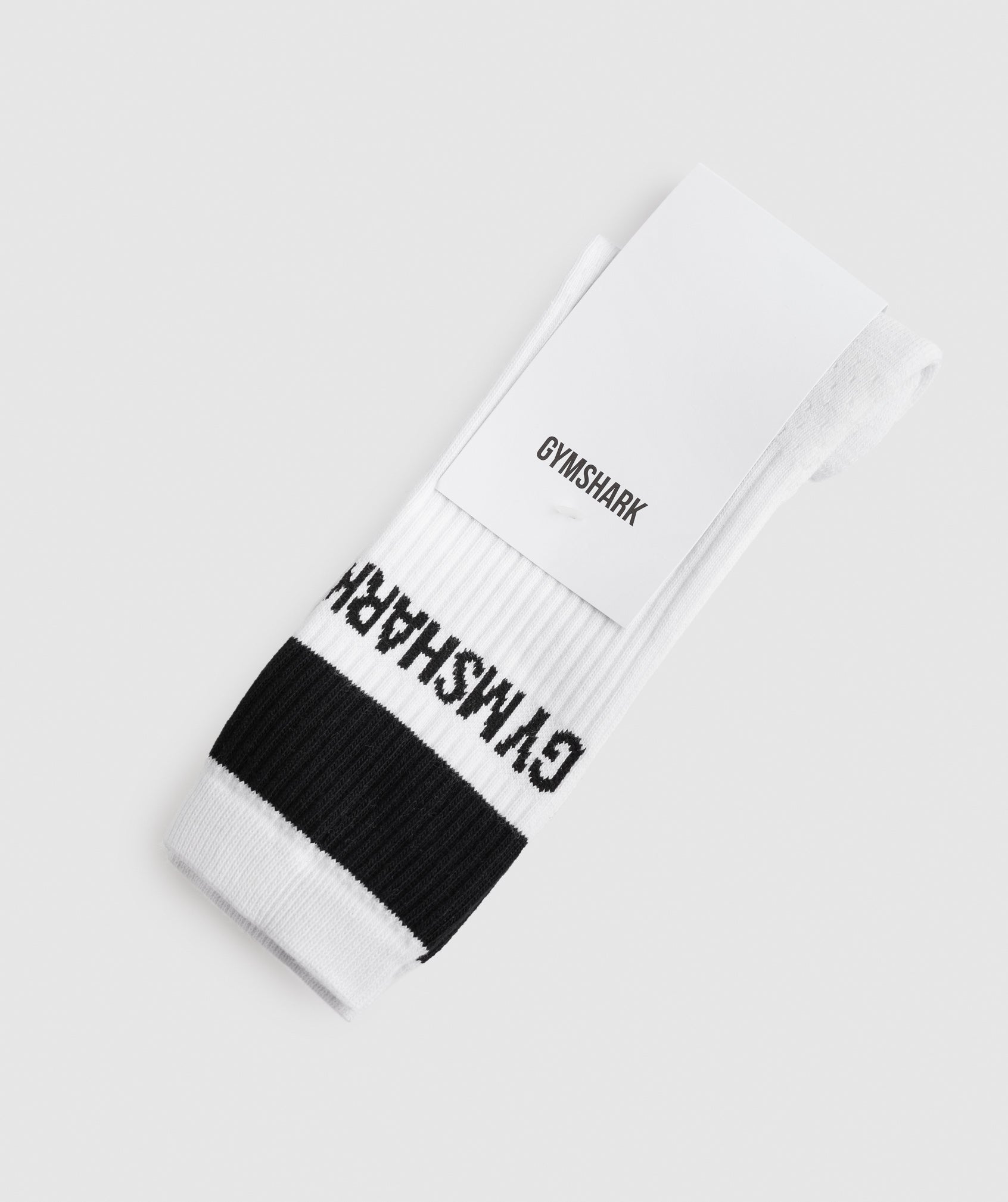 Premium Logo Crew Socks in White - view 2