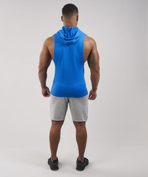 Gymshark Drop Arm Sleeveless Hoodie - Dive Blue 1