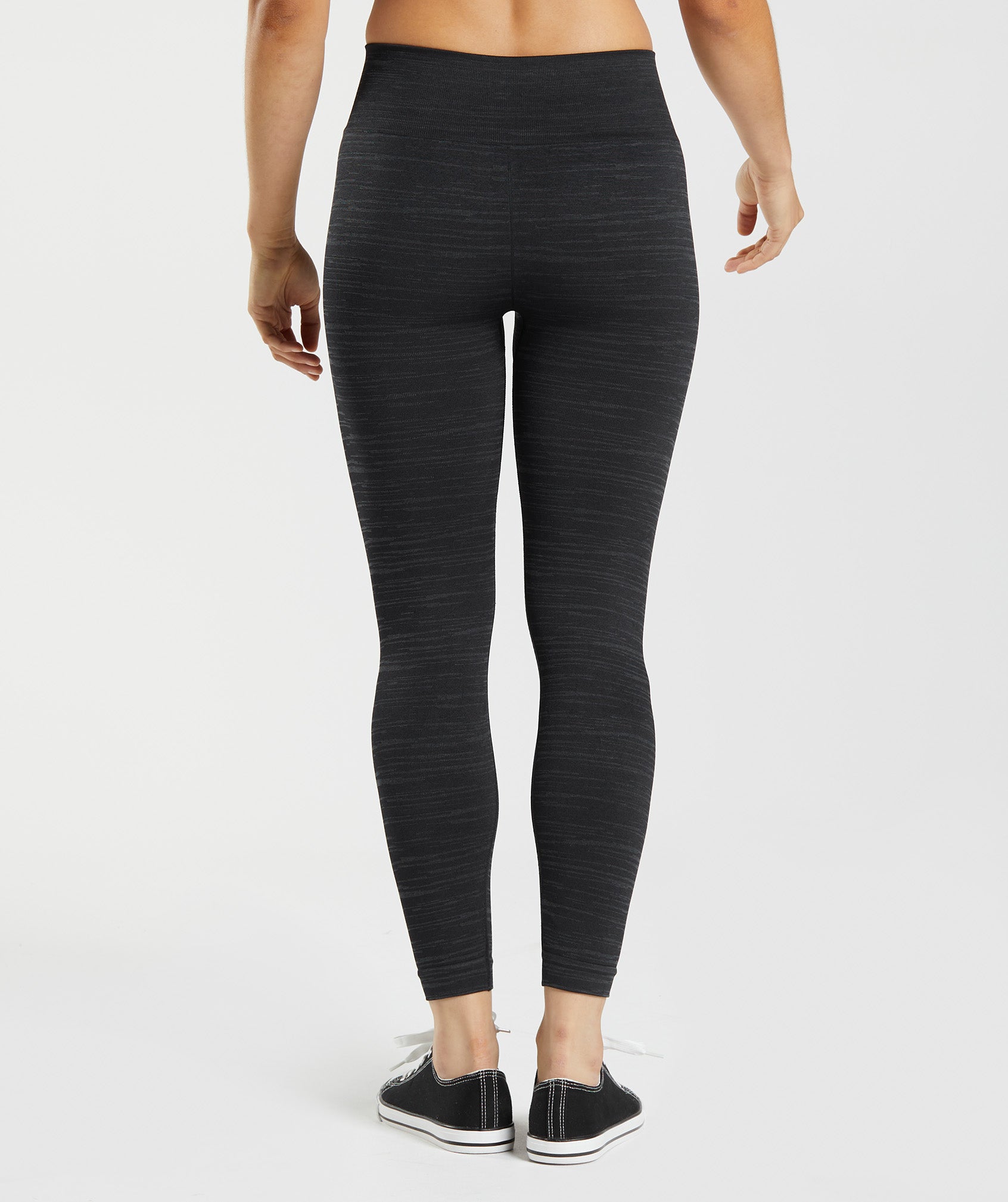 Gymshark Adapt Marl Seamless Leggings - Black/Smokey Grey