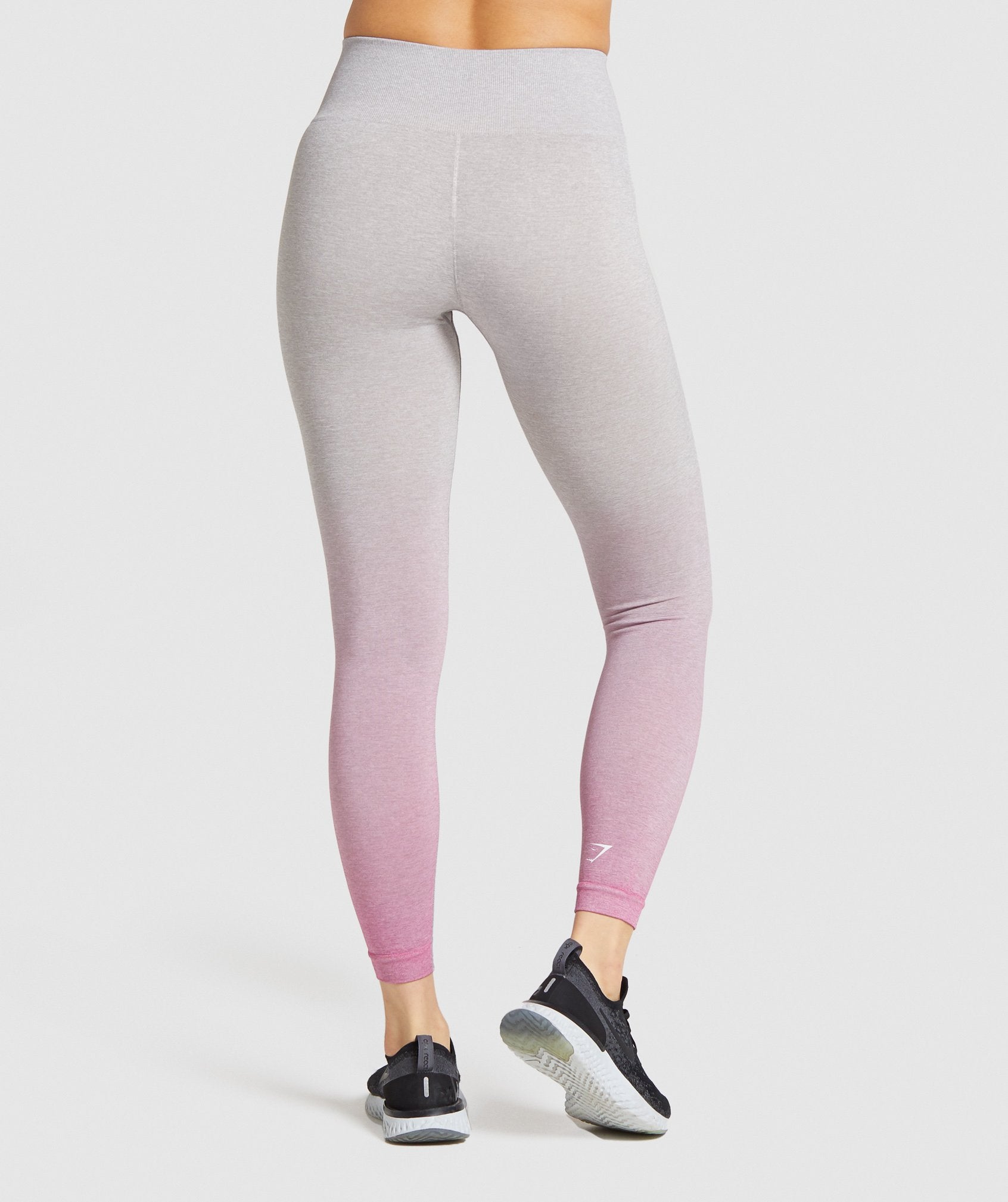 Adapt Ombre Seamless Leggings in Light Grey Marl/Pink