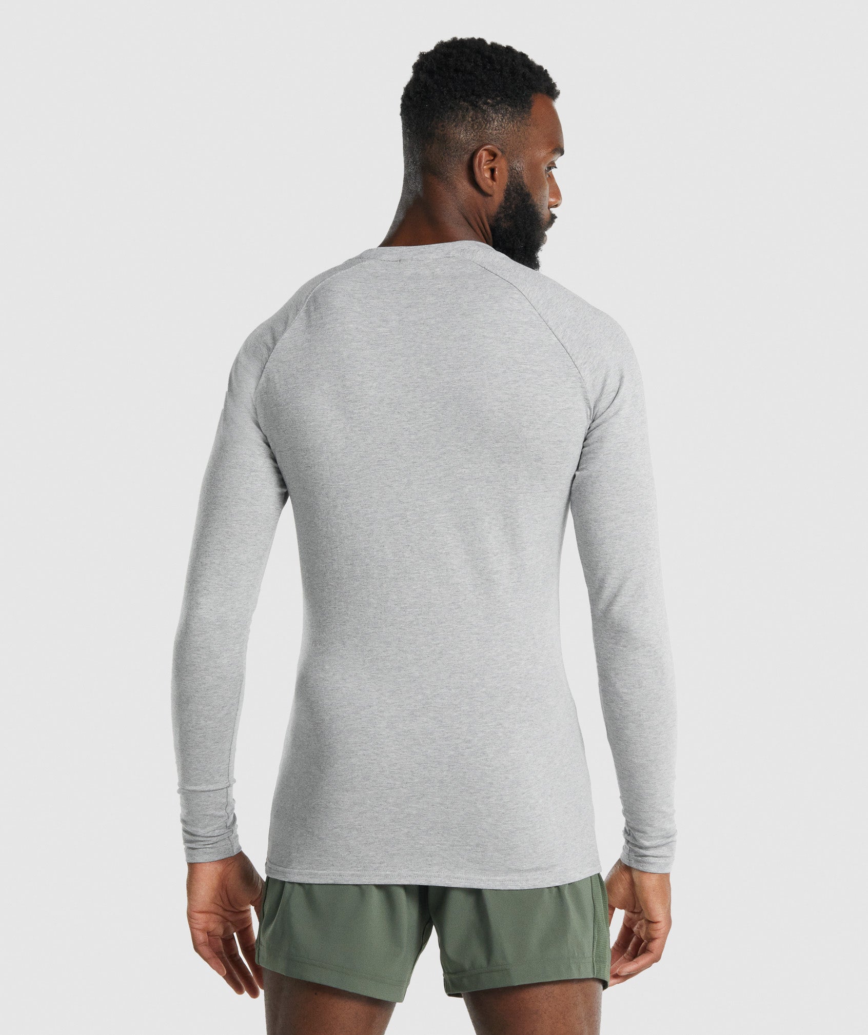 Apollo Long Sleeve T-Shirt in Light Grey Marl - view 2