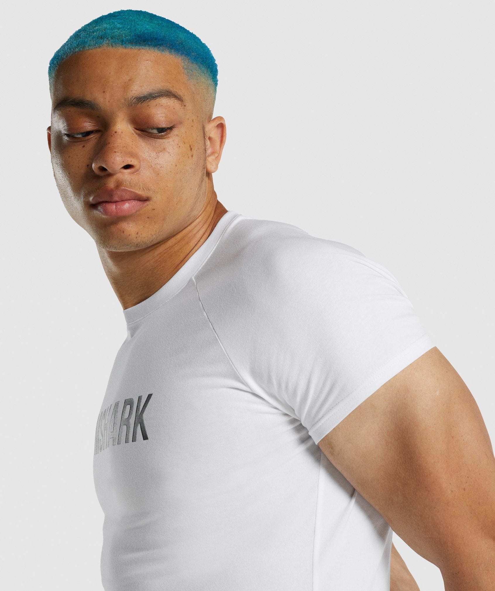 Gymshark Crew Neck Short Sleeve Cream Men Apollo Muscle Fit T