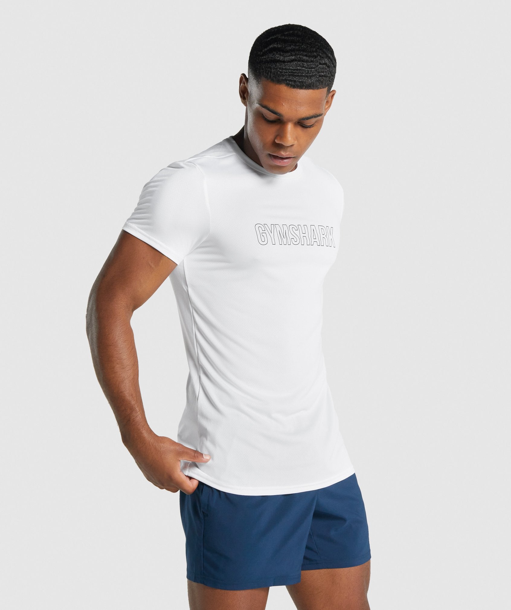 Shorts Gymshark  Arrival Long Sleeve Graphic T-Shirt - White