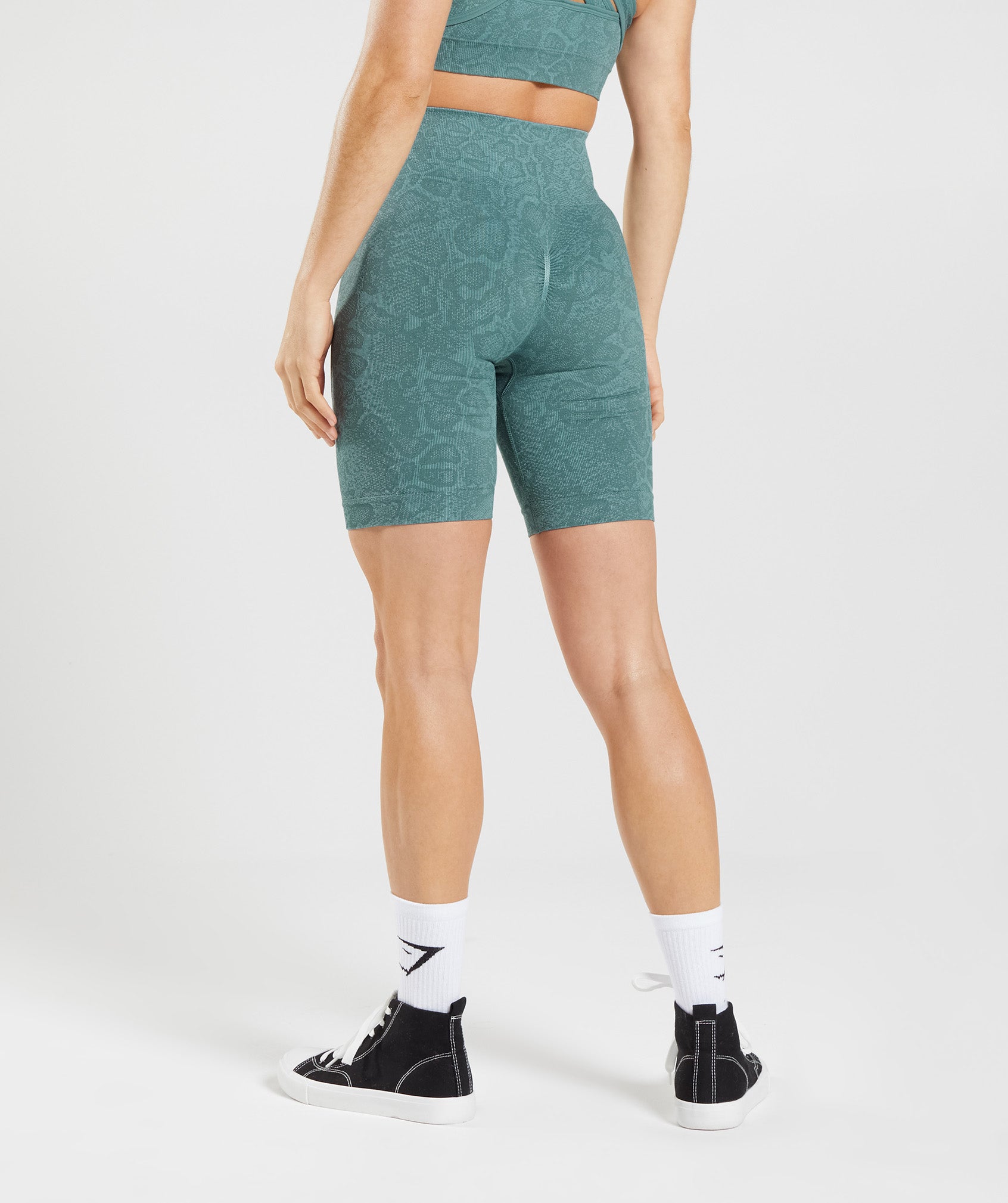Gymshark Adapt Camo Seamless Shorts - Unit Green/Chalk Green
