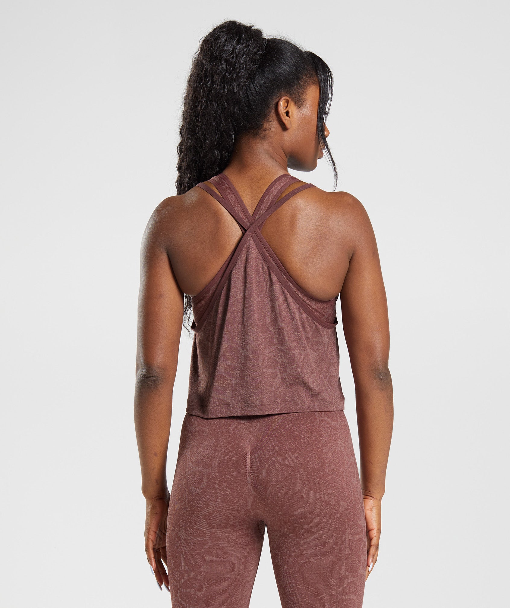 Adapt Animal Seamless Midi Tank in Blush Pink/Magenta Brown - view 2