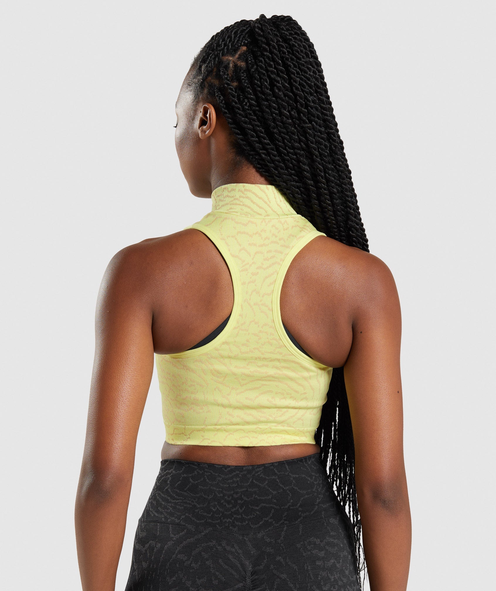 Gymshark Adapt Animal Seamless Crop 1/2 Zip - Court Blue