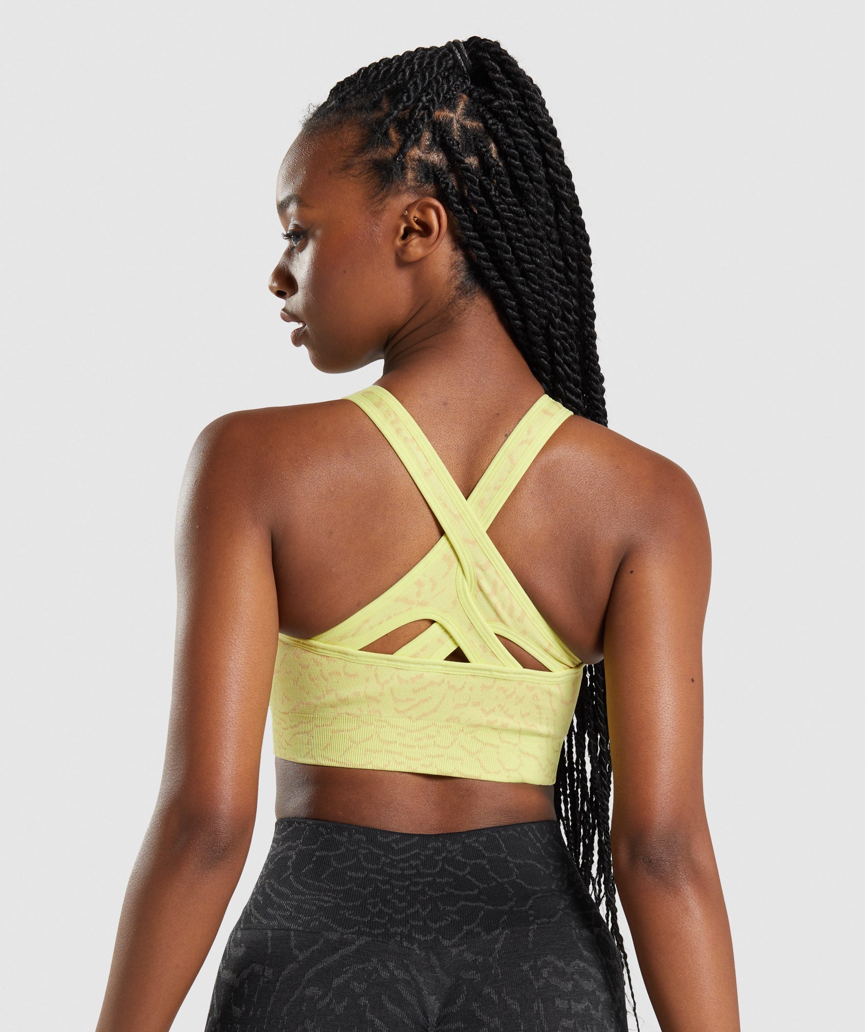 Adapt Animal Seamless Sports Bra in Firefly Yellow - view 3