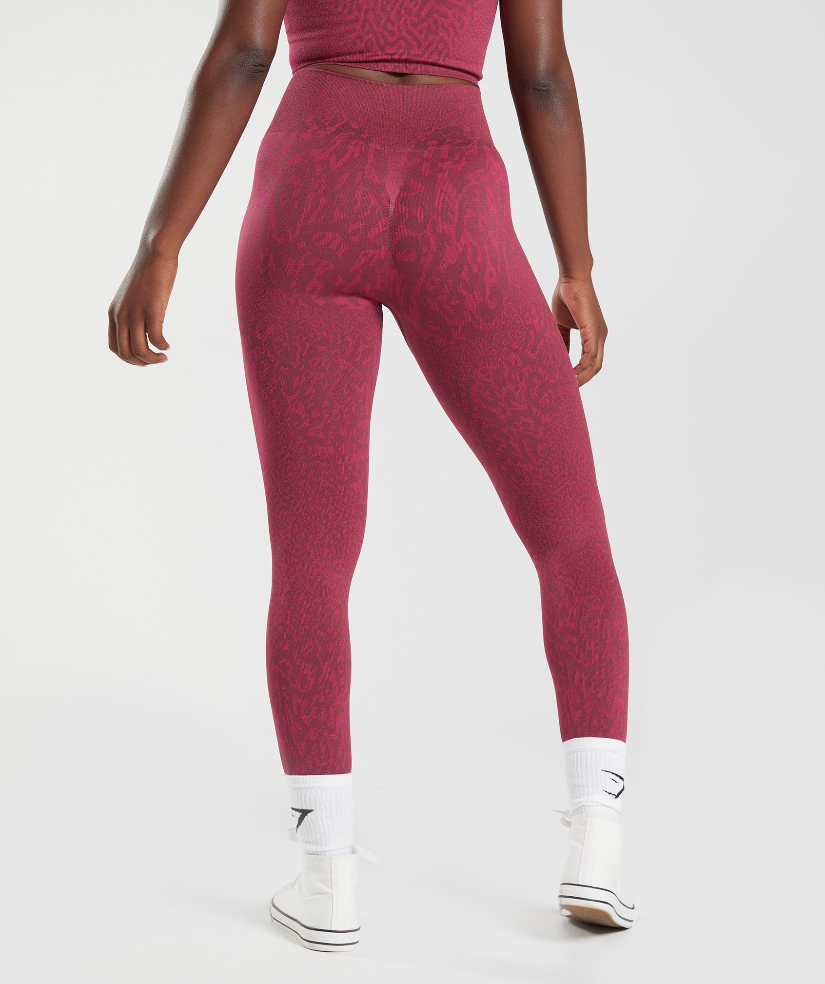 Gymshark Adapt Camo Seamless Leggings Berry Red Size S Small Womens