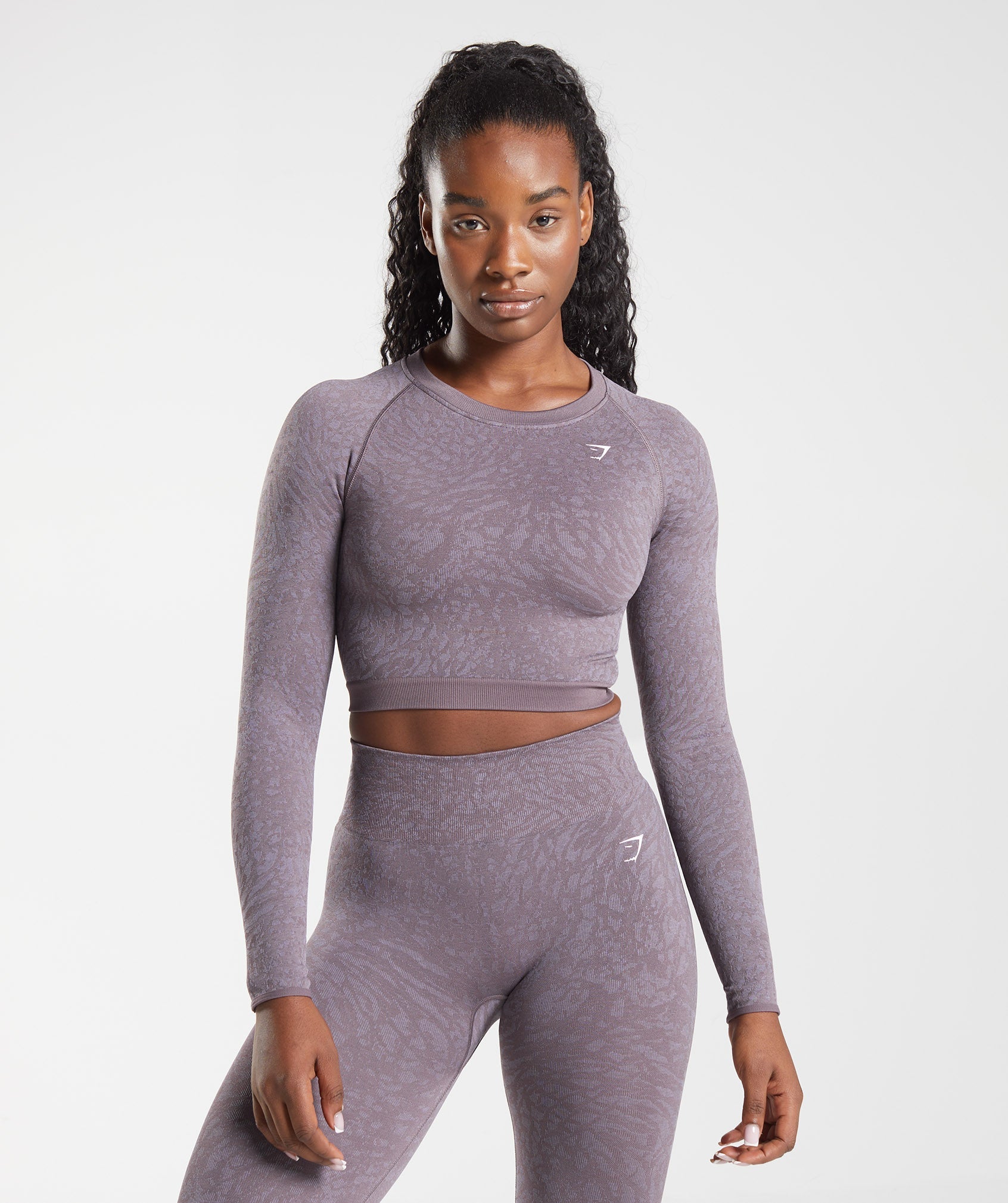 Adapt Animal Seamless Lace Up Back Top in Wild | Musk Lilac - view 2
