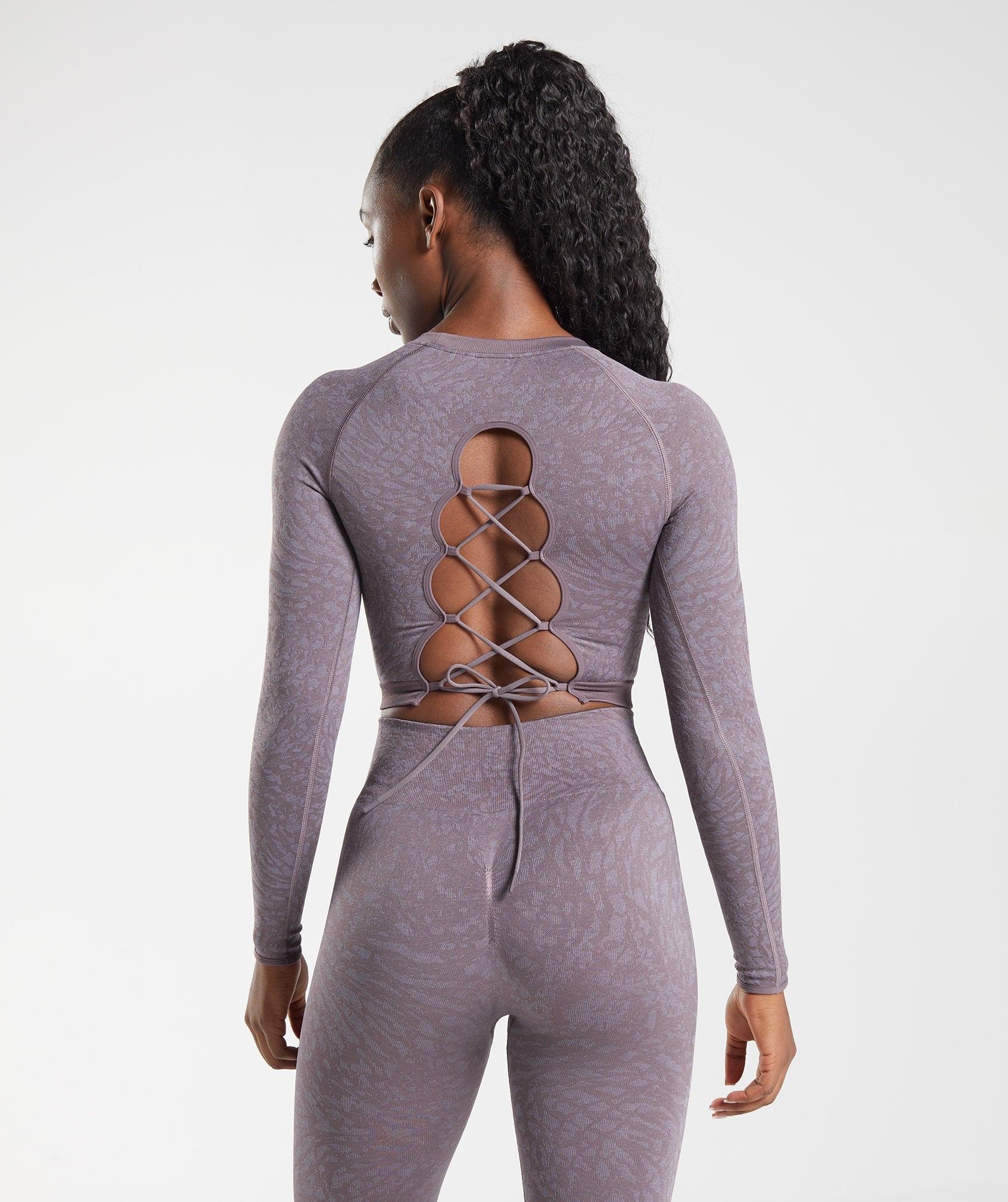 Adapt Animal Seamless Lace Up Back Top