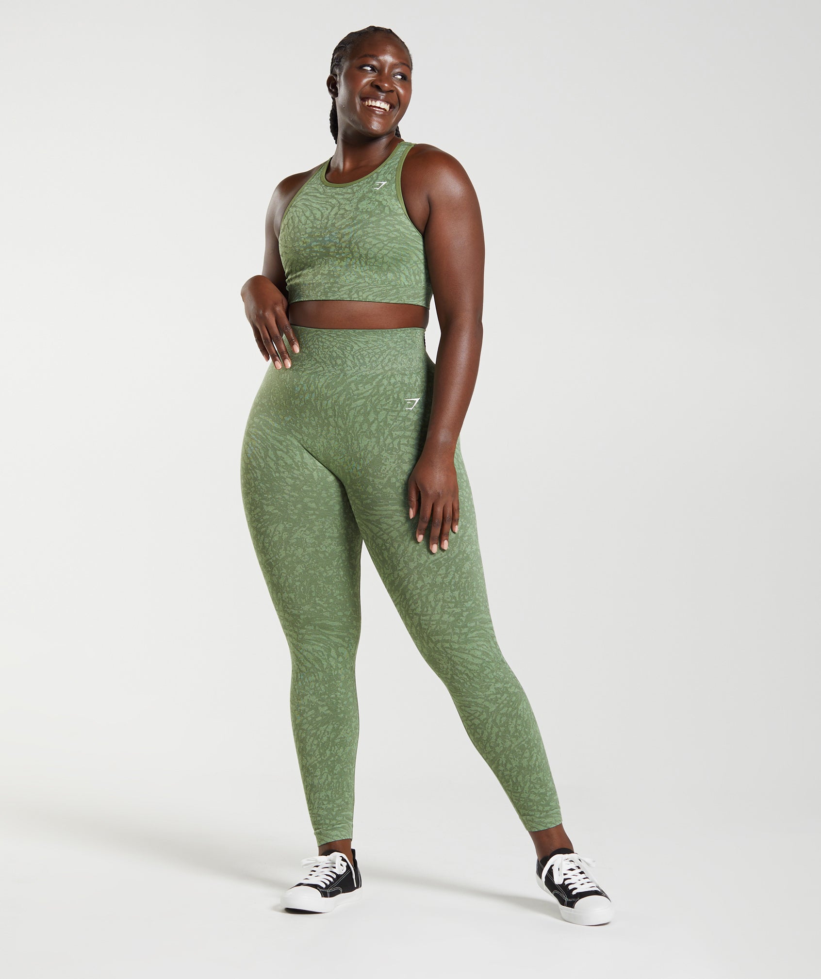 Gymshark Adapt Animal Seamless Leggings - Wild, Iguana Green