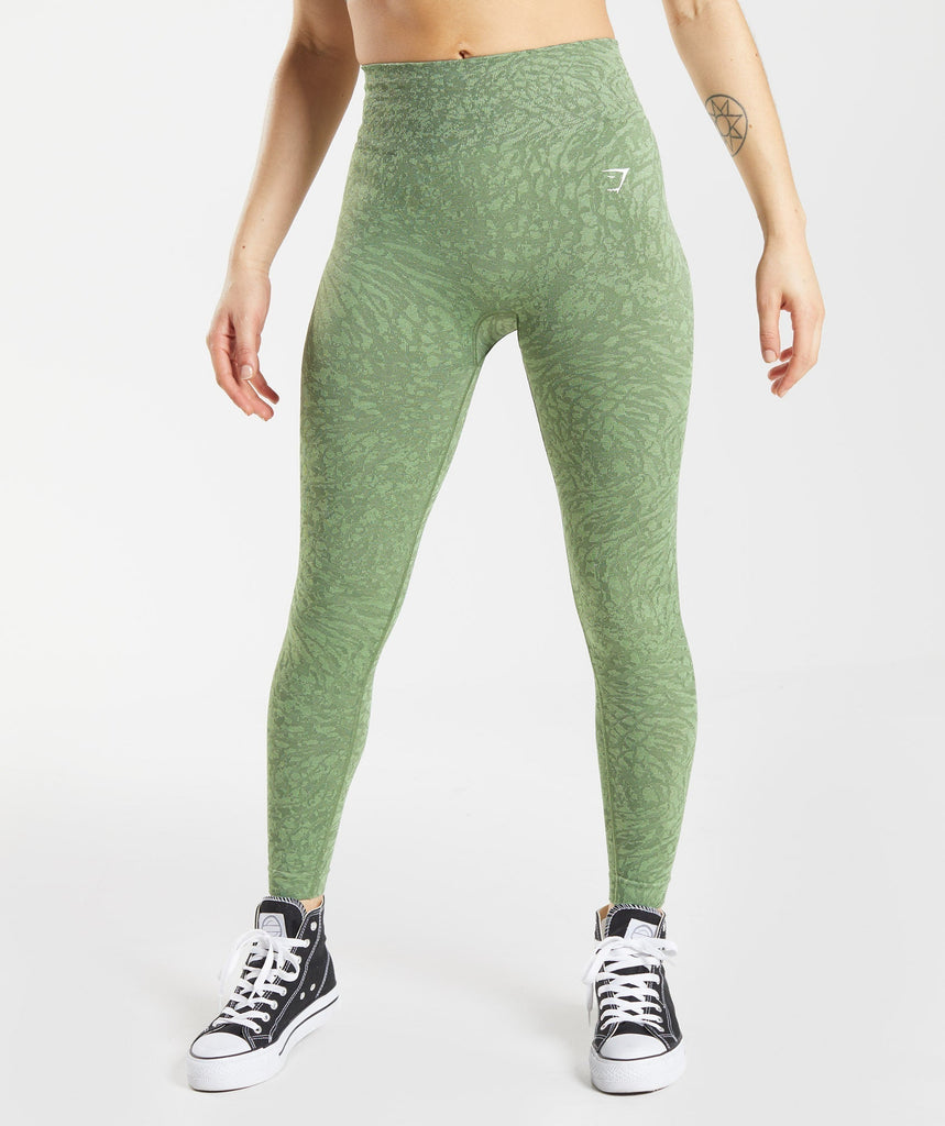 Gymshark Adapt Animal Seamless Leggings - Wild | Iguana Green | Gymshark