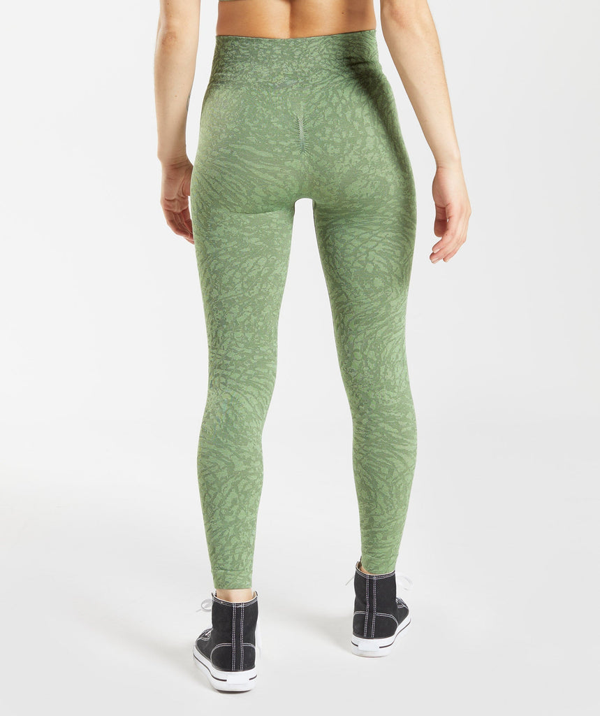 Gymshark Adapt Animal Seamless Leggings - Wild | Iguana Green | Gymshark