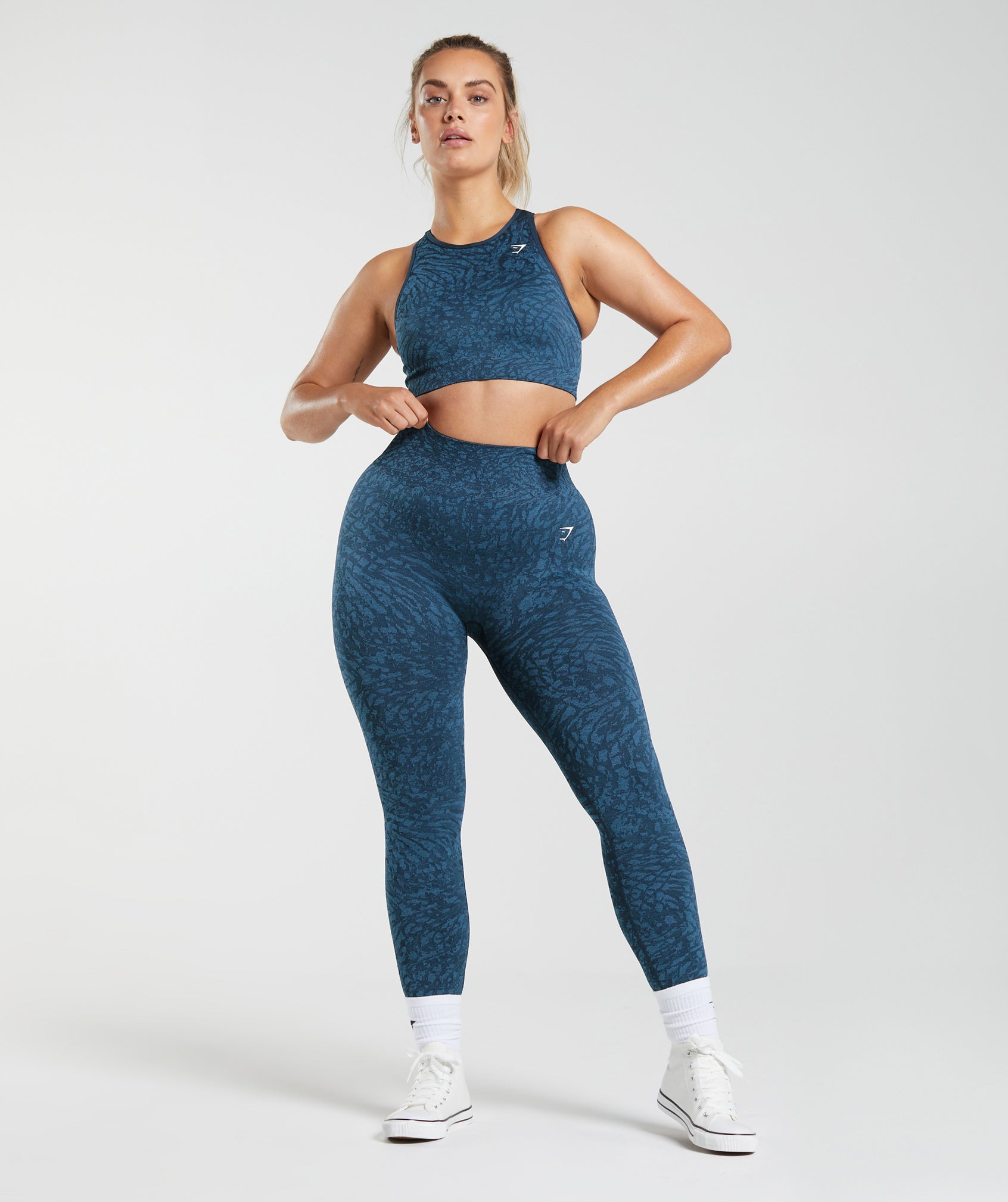 Gymshark Adapt Animal Seamless Leggings - Iceberg Blue/Thunder Blue